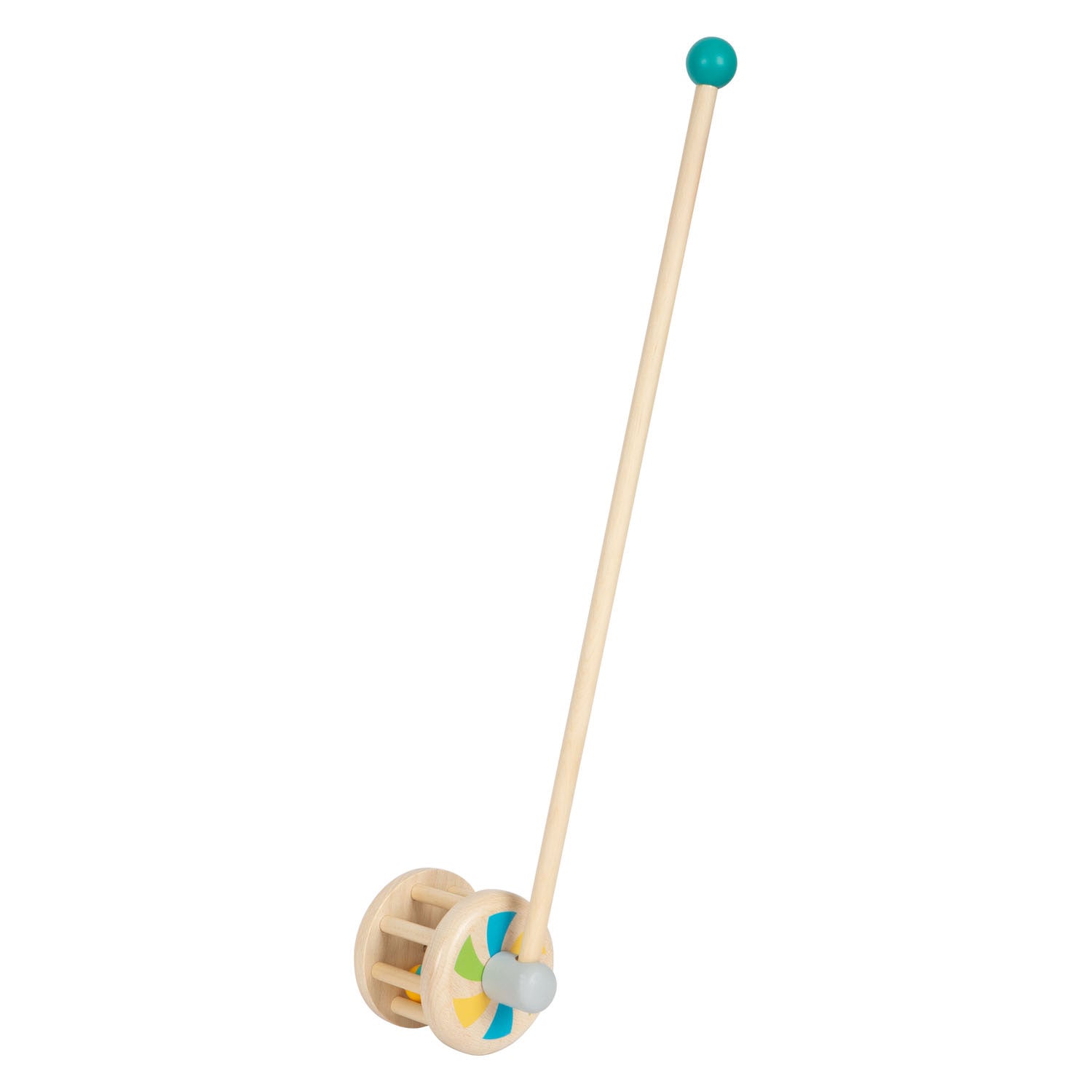 Small foot - wooden push toy rattle