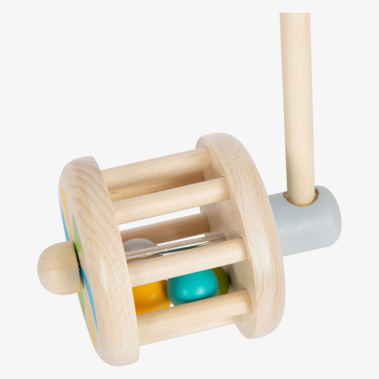 Small foot - wooden push toy rattle