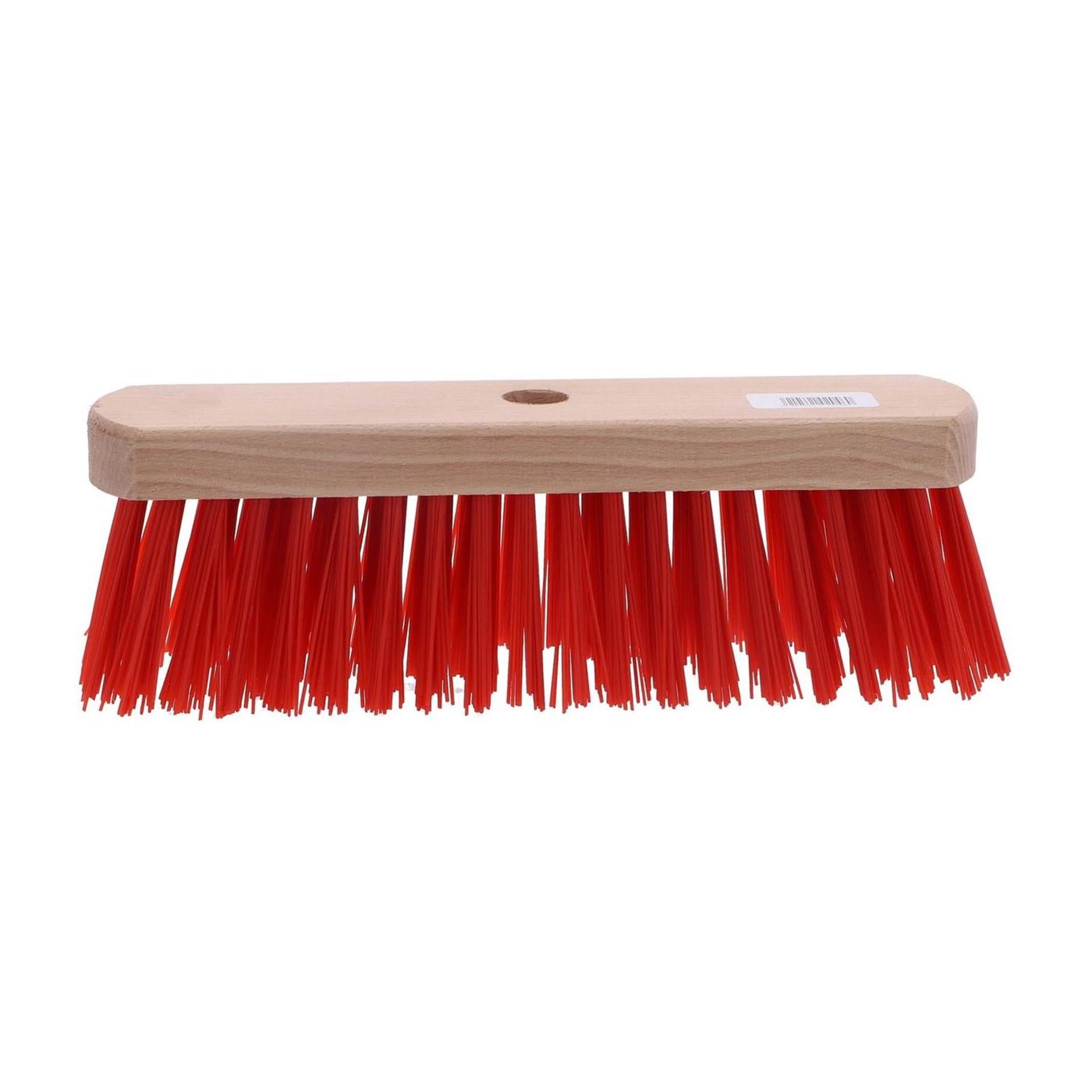 Linea straatbezem rood nylon-hout 30cm