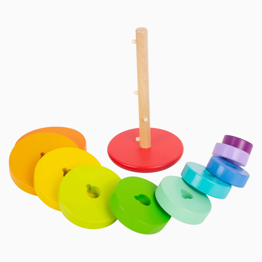 Small foot - houten stapeltoren regenboog, 11dlg.