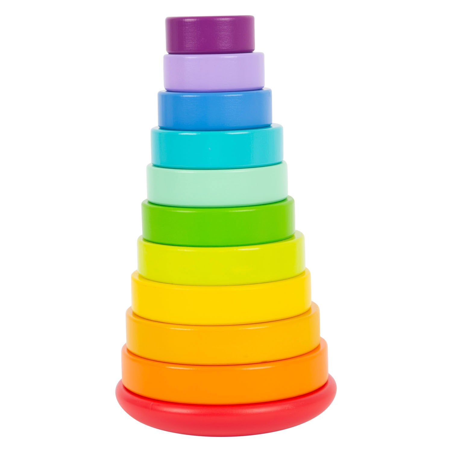 Small foot - houten stapeltoren regenboog, 11dlg.
