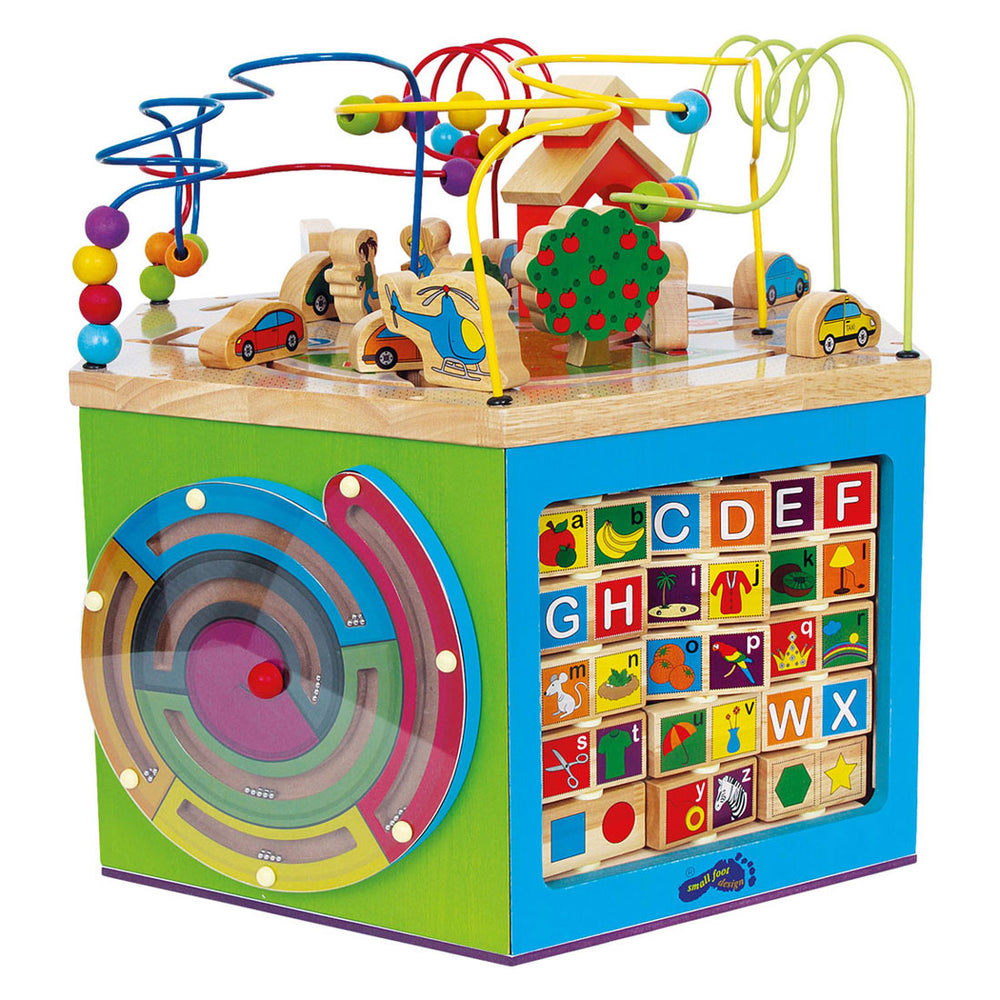 Small Foot Wooden Activity Cube and Motor Skills Spiral Expedition