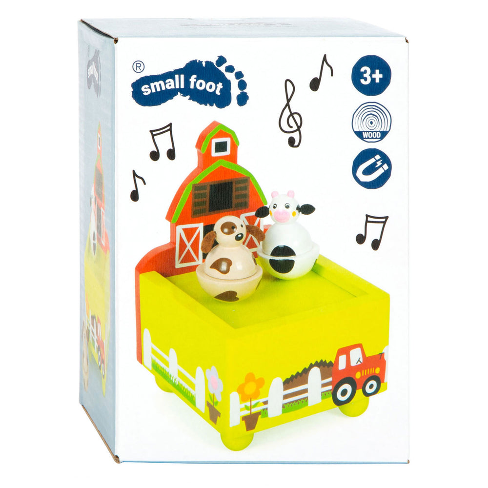 Small foot - houten muziekdoos boerderij