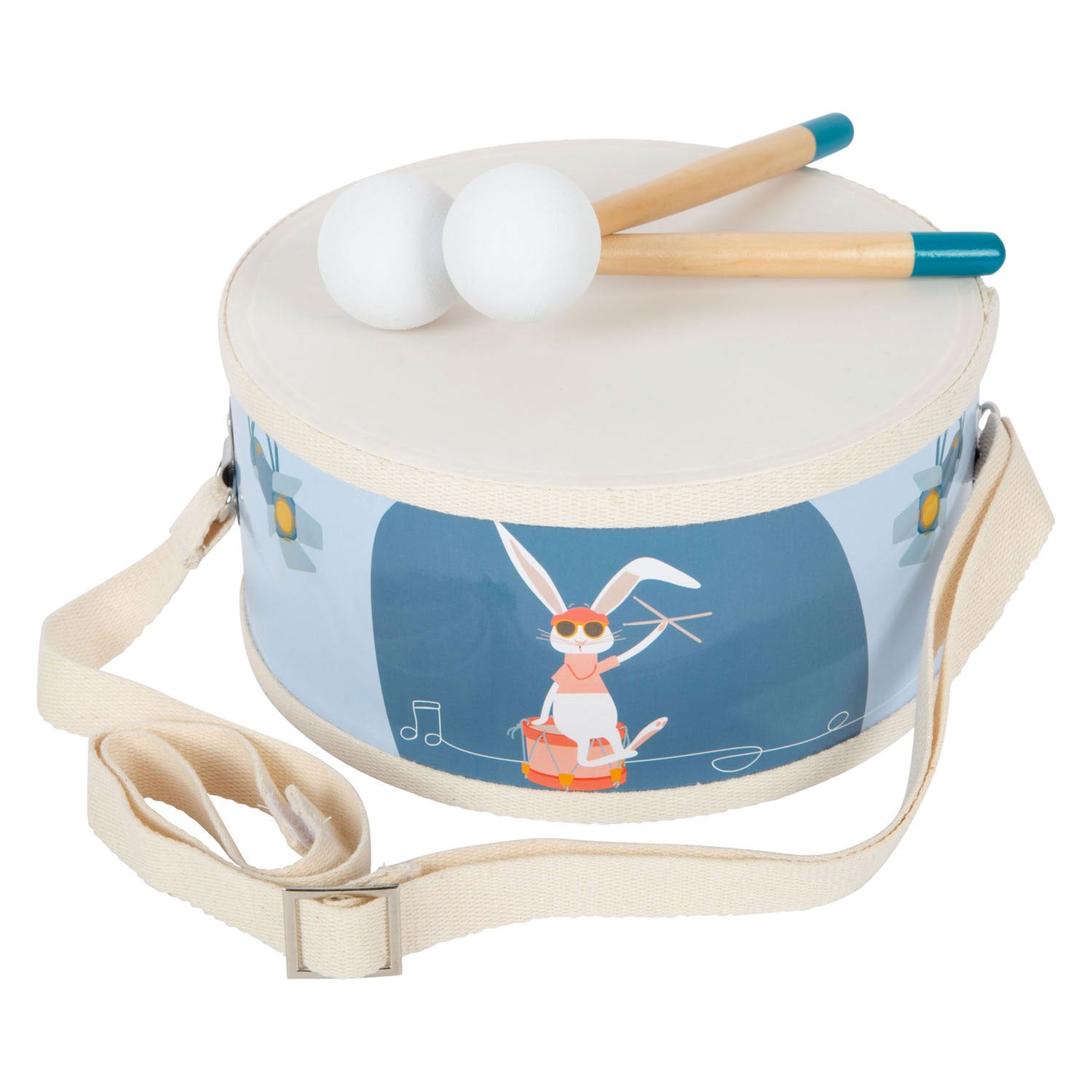 Small foot - houten trommel groovy beats met stokken, 3dlg.