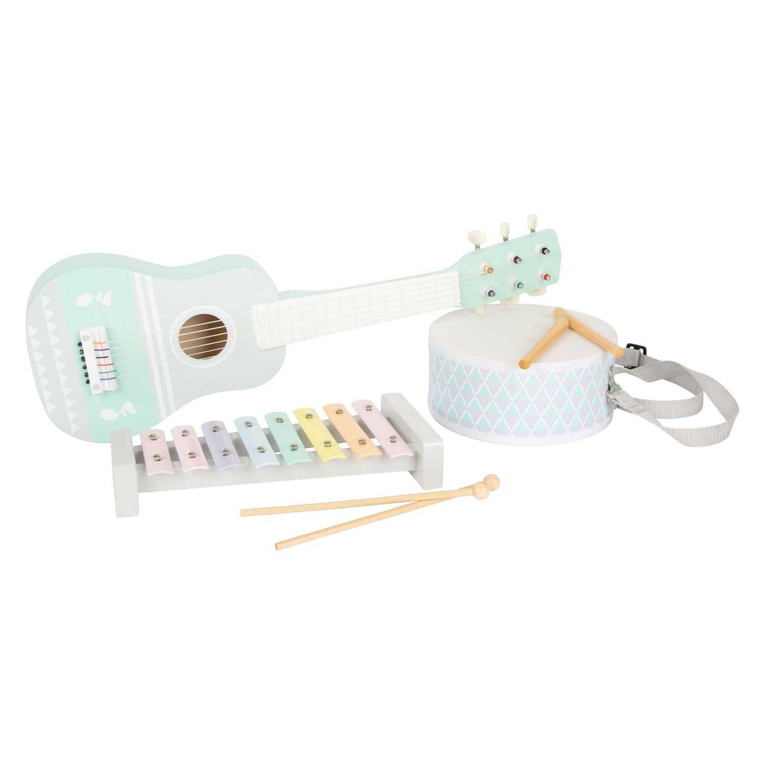Small Foot Houten Muziekinstrumentenset Pastel, 7dlg,