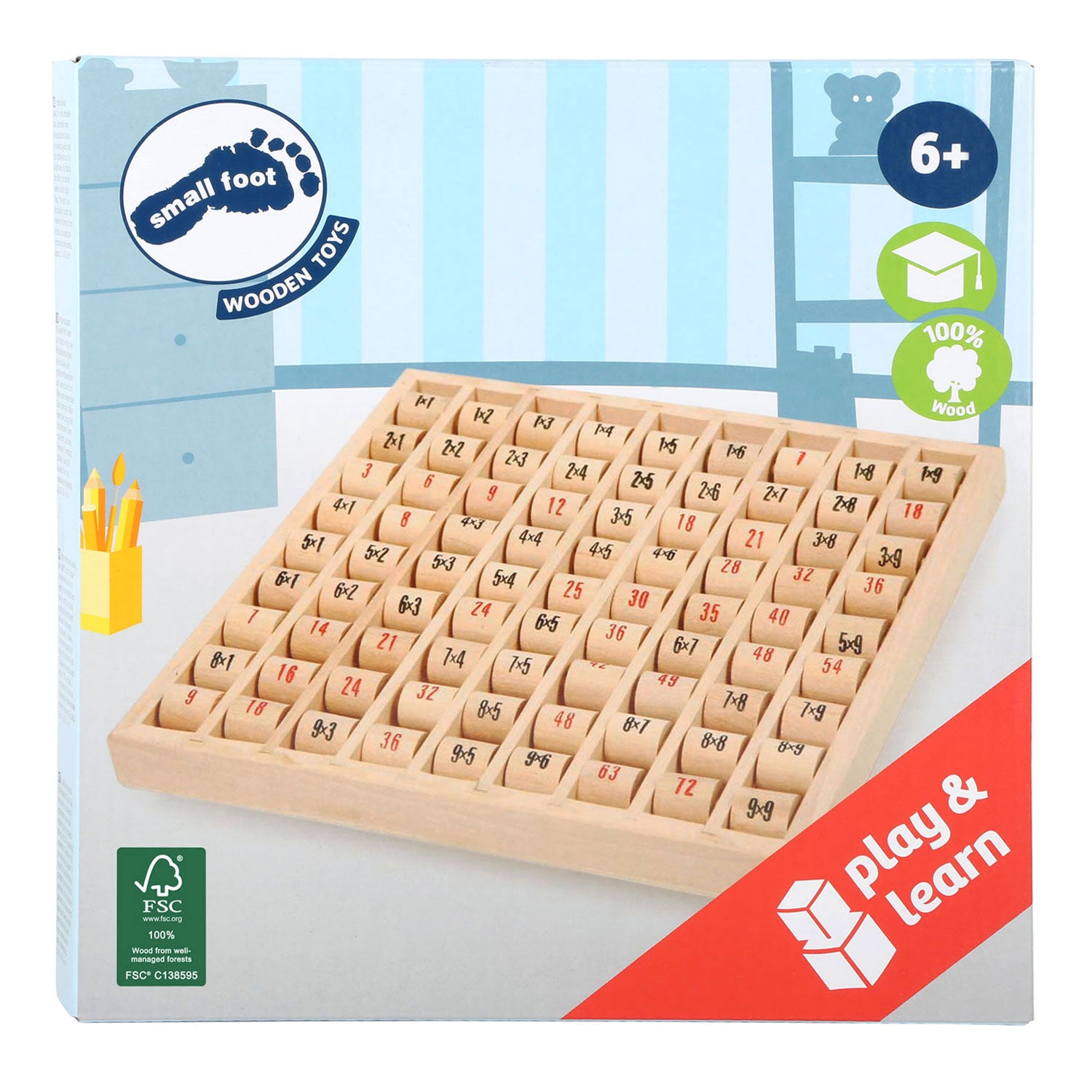 Small foot - houten bord rekenen vermenigvuldigen