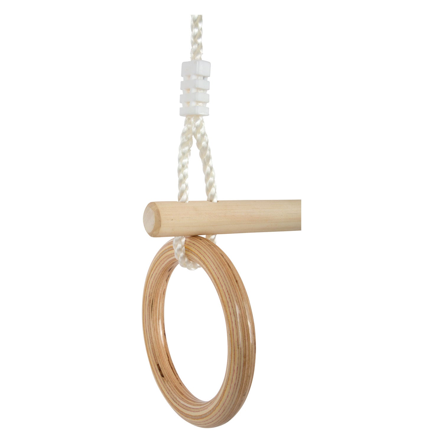 Kleine voet - houten trapeze met gymnastiekringen, 100cm