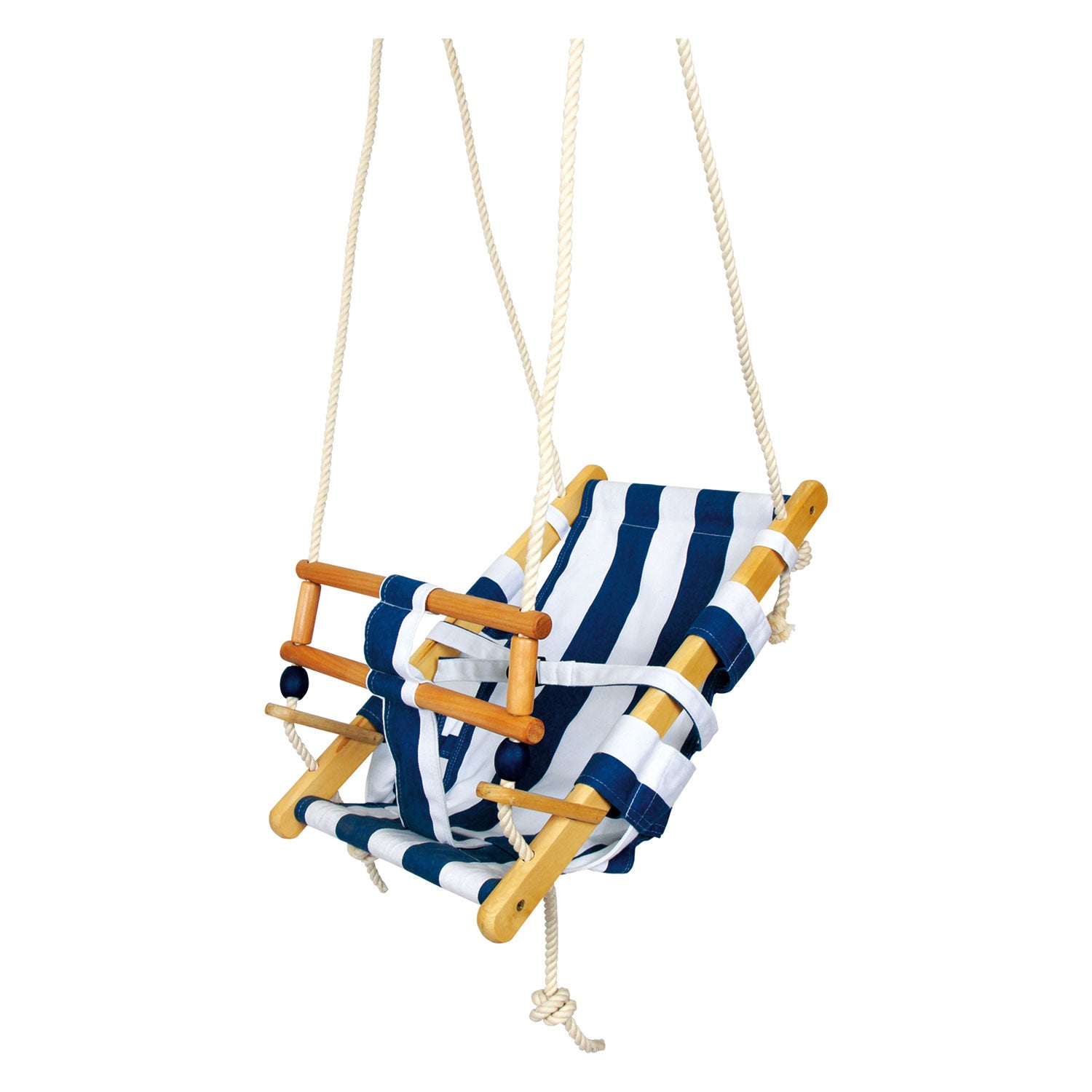 Kleine voet - houten peuterschommel marineblauw, 120cm