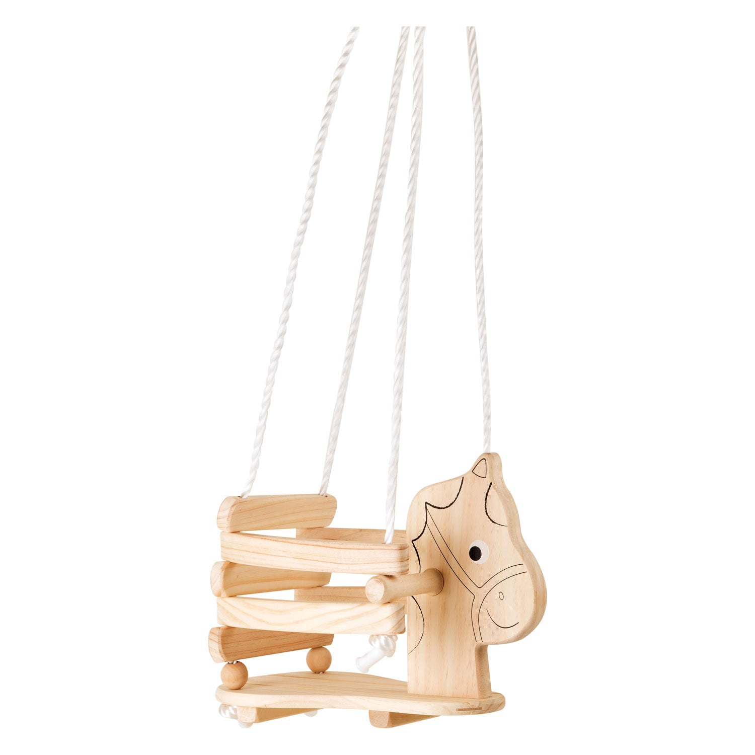 Kleine voet - houten paardenschommel, 145cm