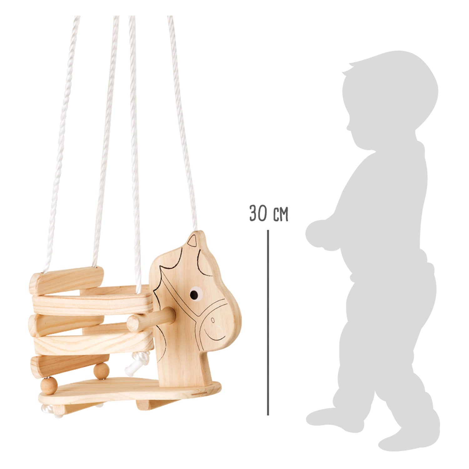 Small foot - wooden rocking horse, 145cm
