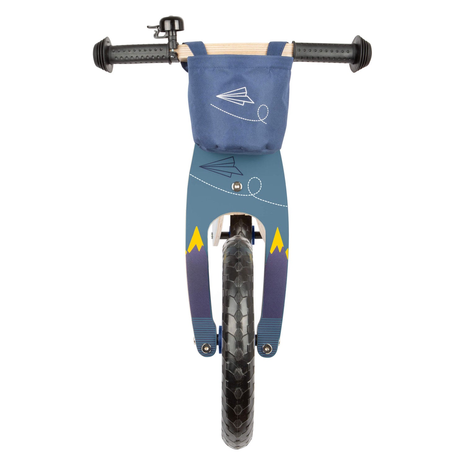 Small foot - wooden balance bike airplane blue