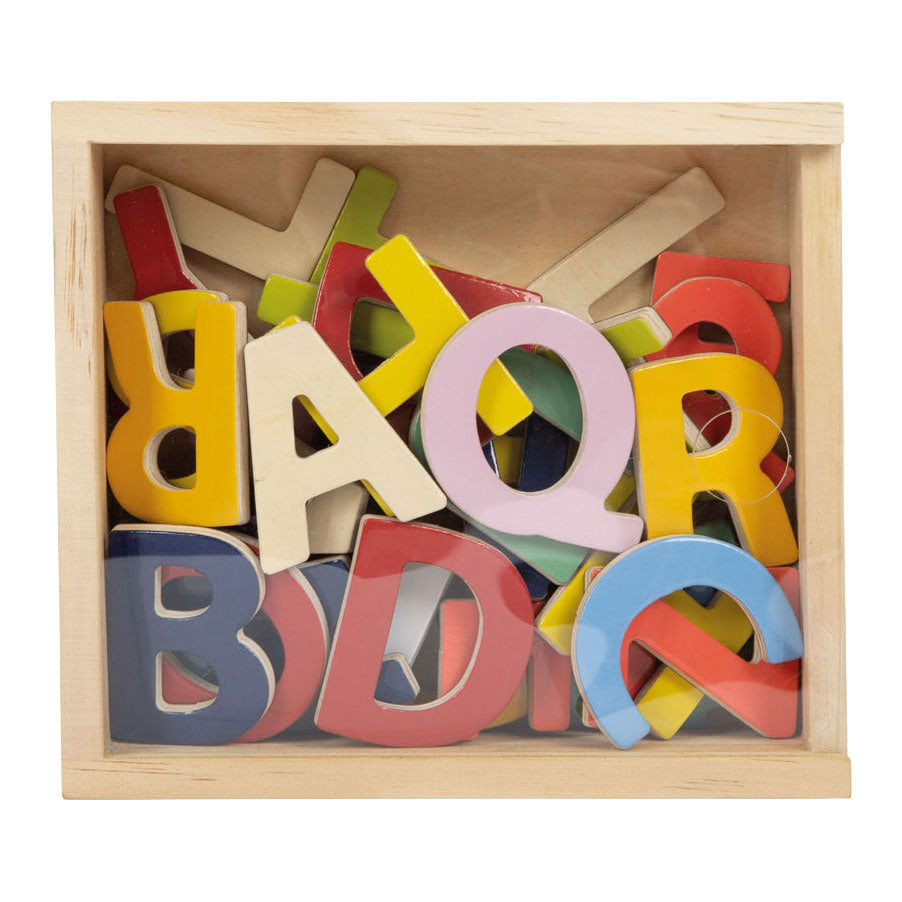 Small Foot - Wooden Magnetic Letters Colour, 37pcs.