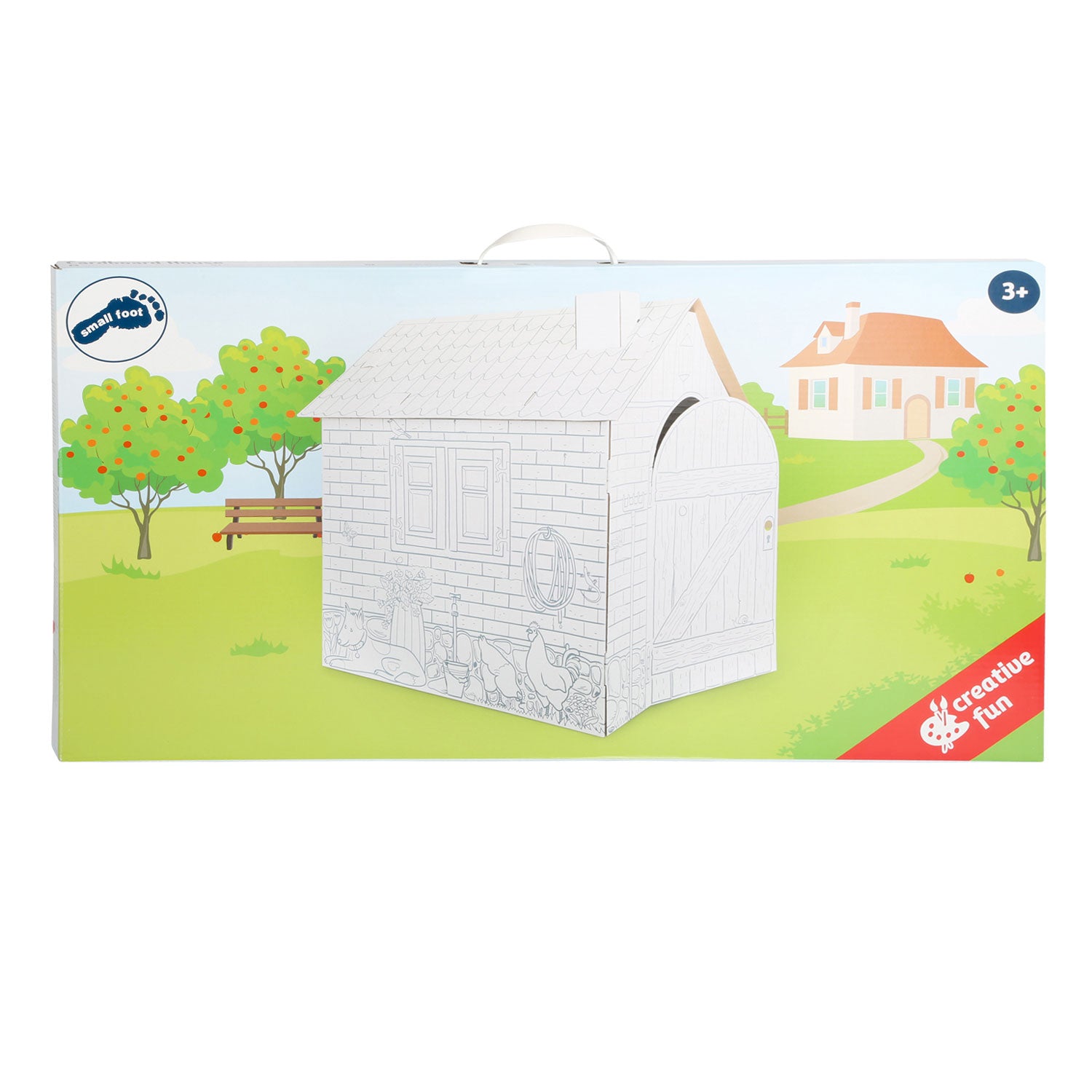 Kleine voet - bewegende speelhuis boerderij, 87x71x88cm