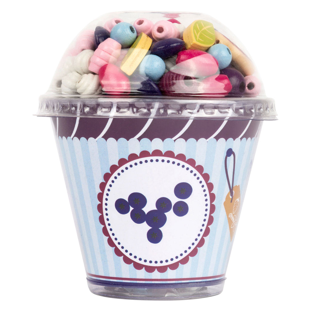 Small foot - wooden bead jewelry making cupcake