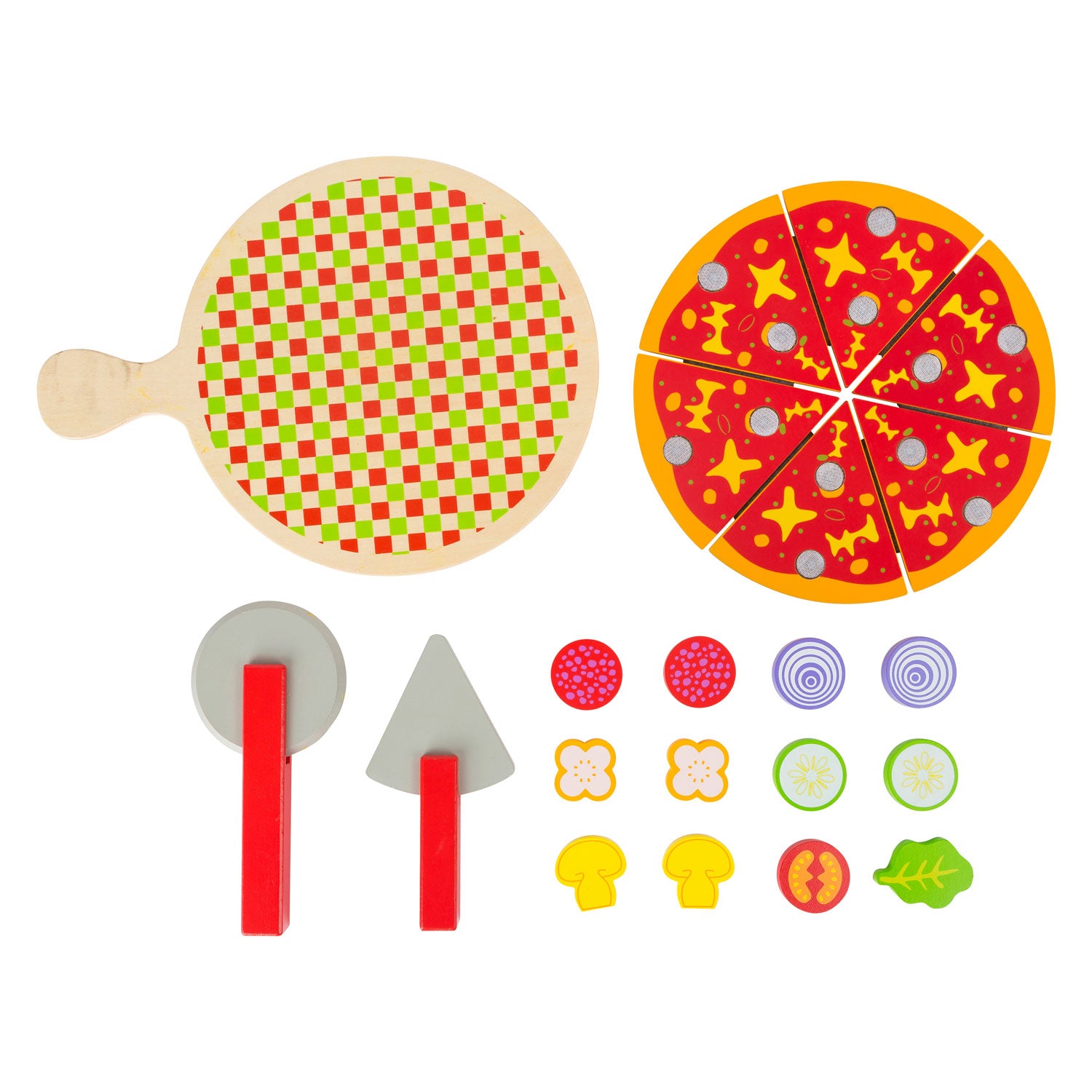 Small Foot Houten Snijen Speeleten Pizzaset, 21dlg.