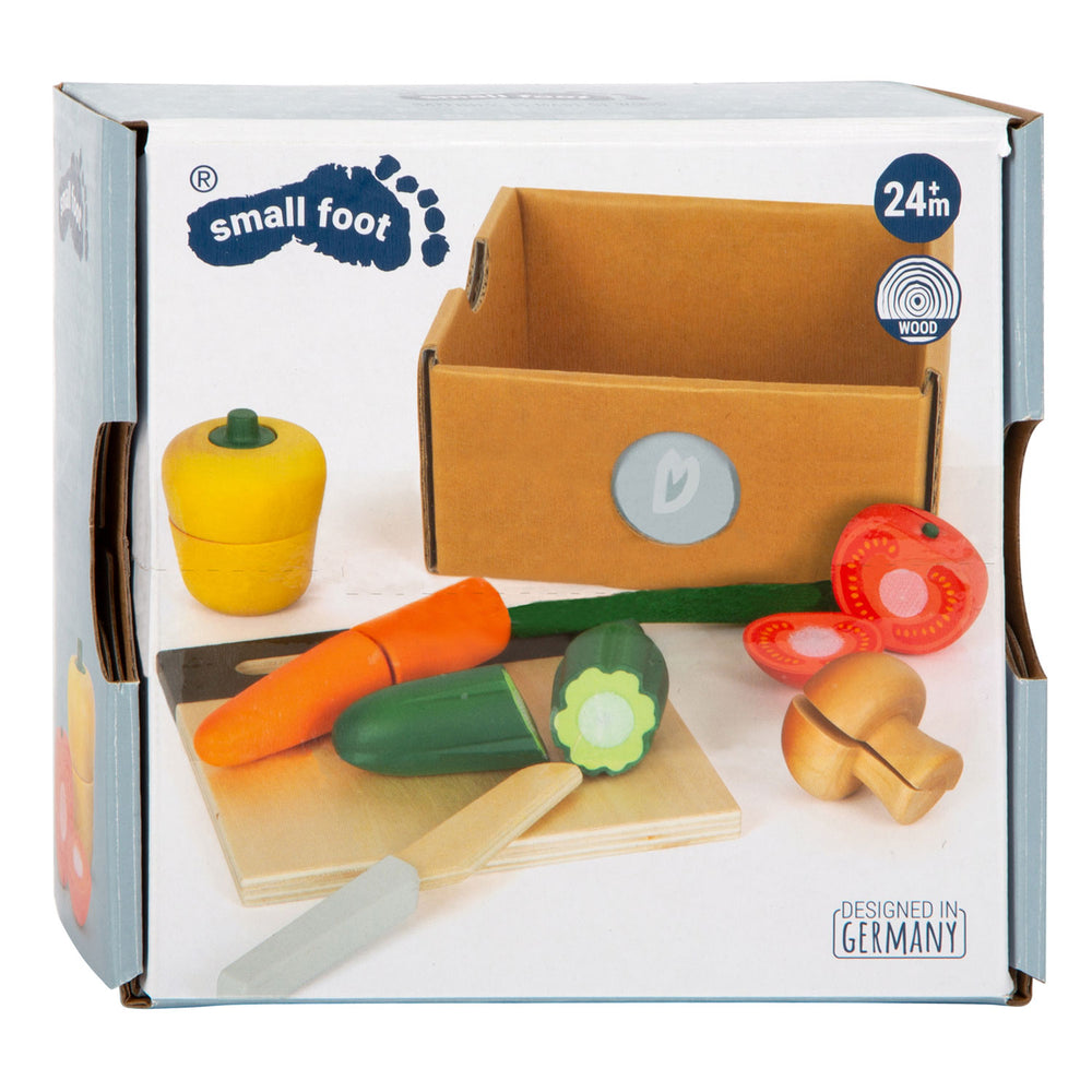Small Foot - wooden cutting and play food vegetable set, 13-piece.