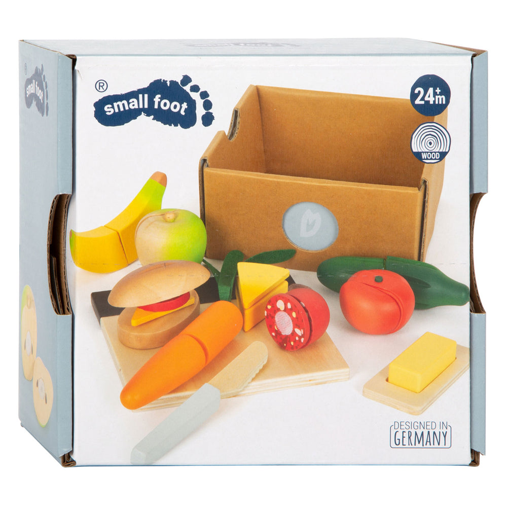 Small foot - wooden cutting and play food lunch set, 24 pieces.