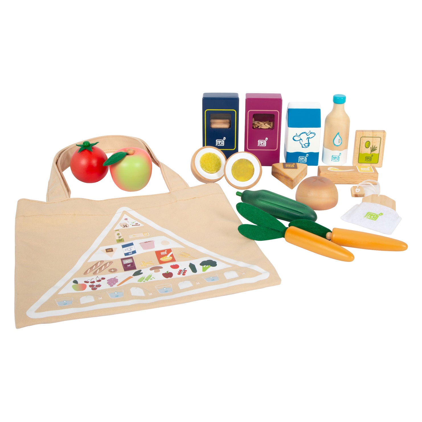 Small Foot Houten Speeleten Vegetarische Voedselset, 17dlg.