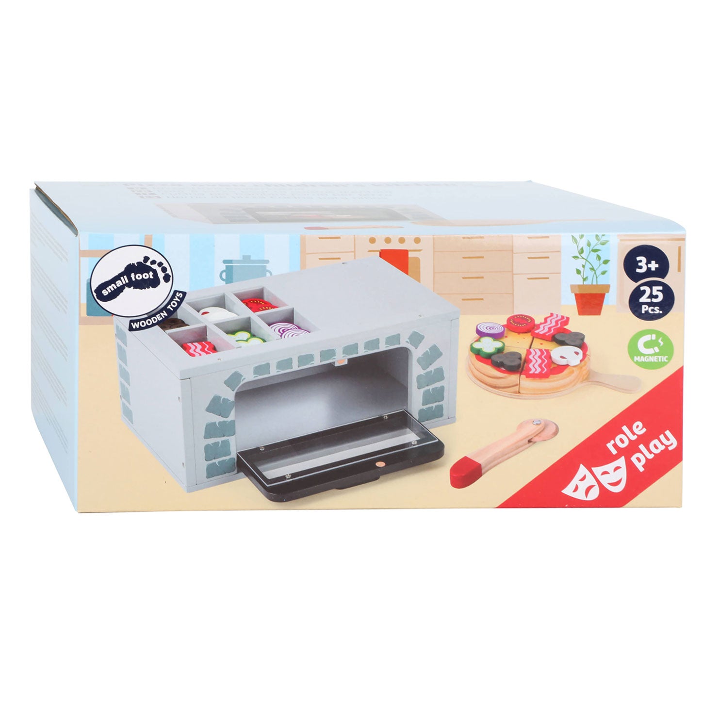 Small foot - houten speeleten pizza-ovenset, 25dlg.