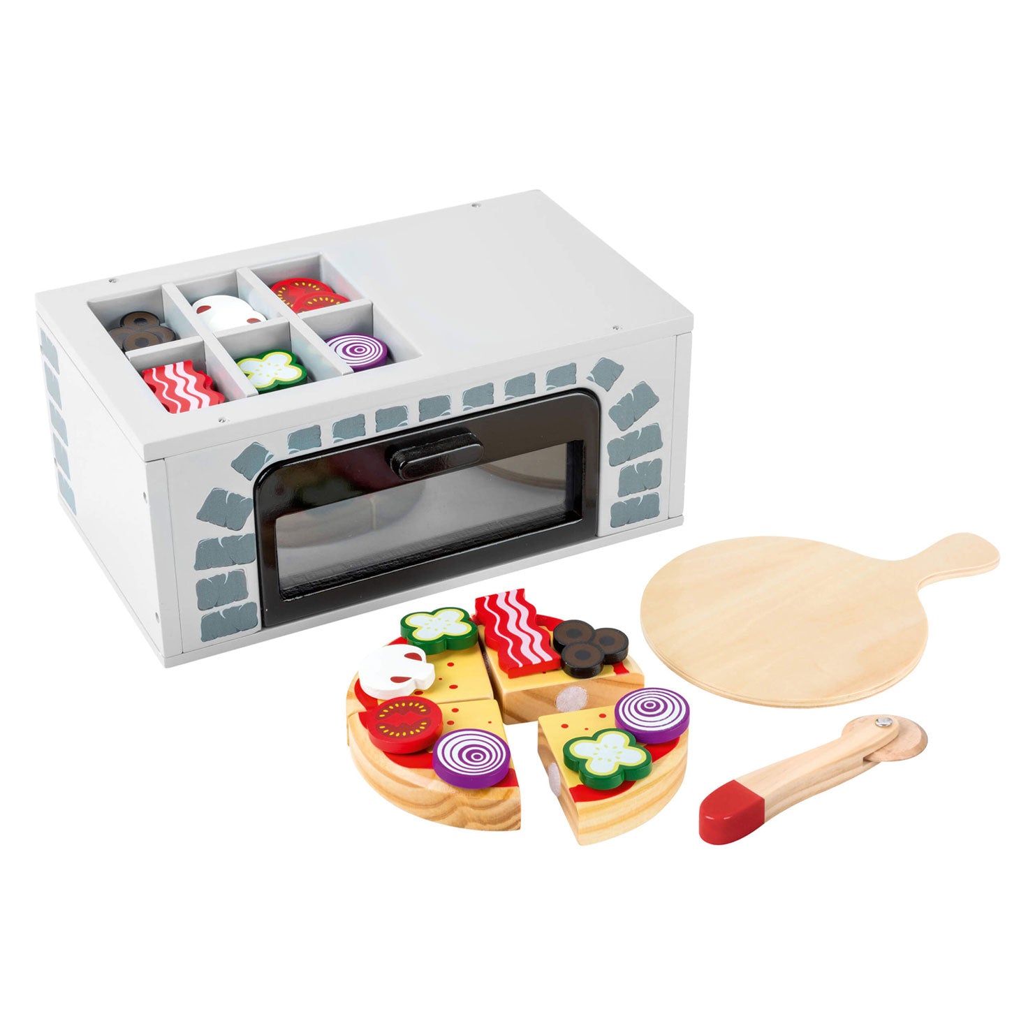 Small foot - houten speeleten pizza-ovenset, 25dlg.