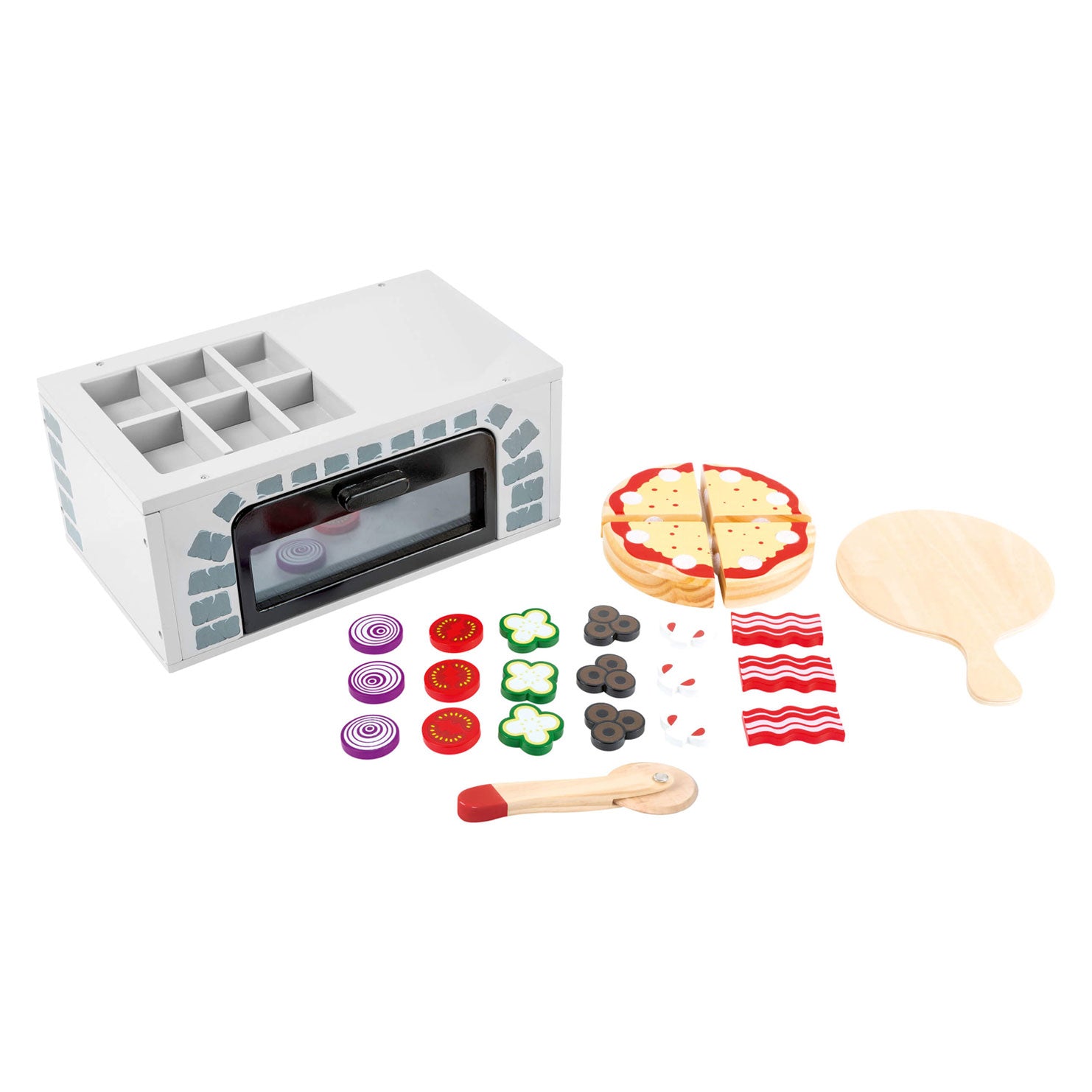 Small foot - houten speeleten pizza-ovenset, 25dlg.