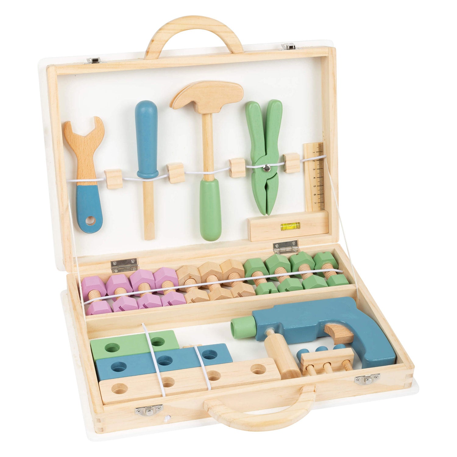 Kleine voet - houten gereedschapskoffer nordic, 43dlg.