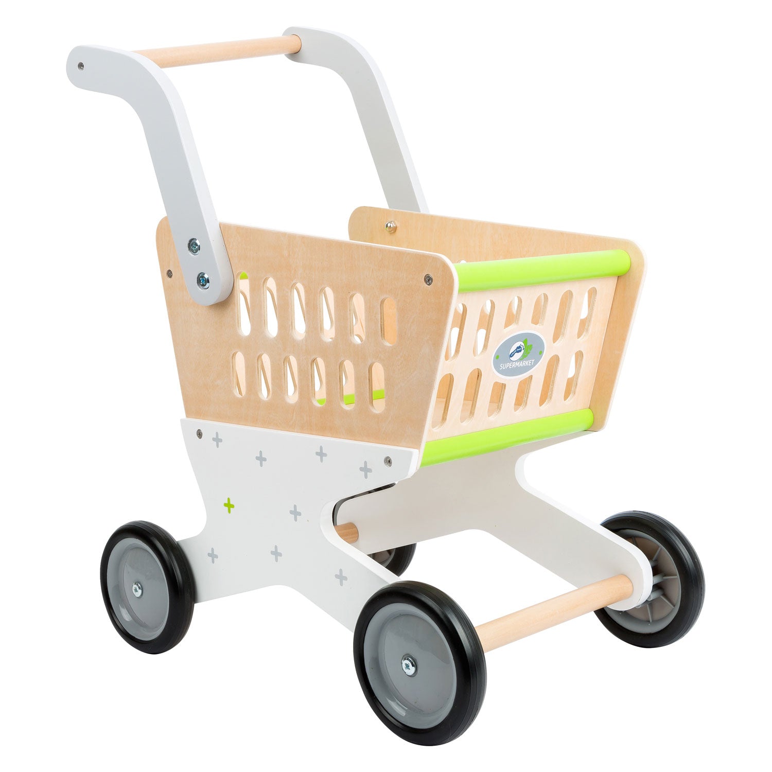 Kleine voet - houten winkelwagen supermarkt