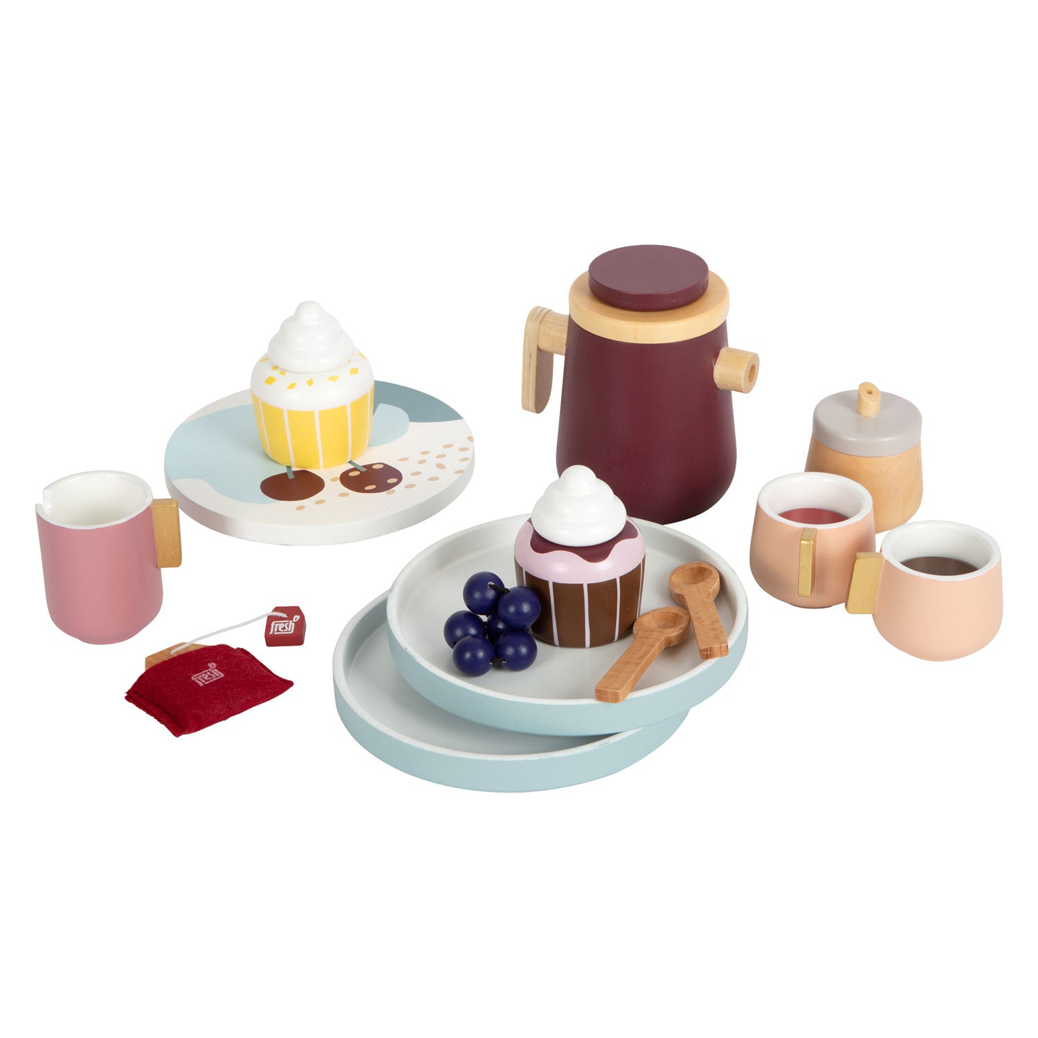Small foot - wooden coffee and tea set tasty, 16 pcs.
