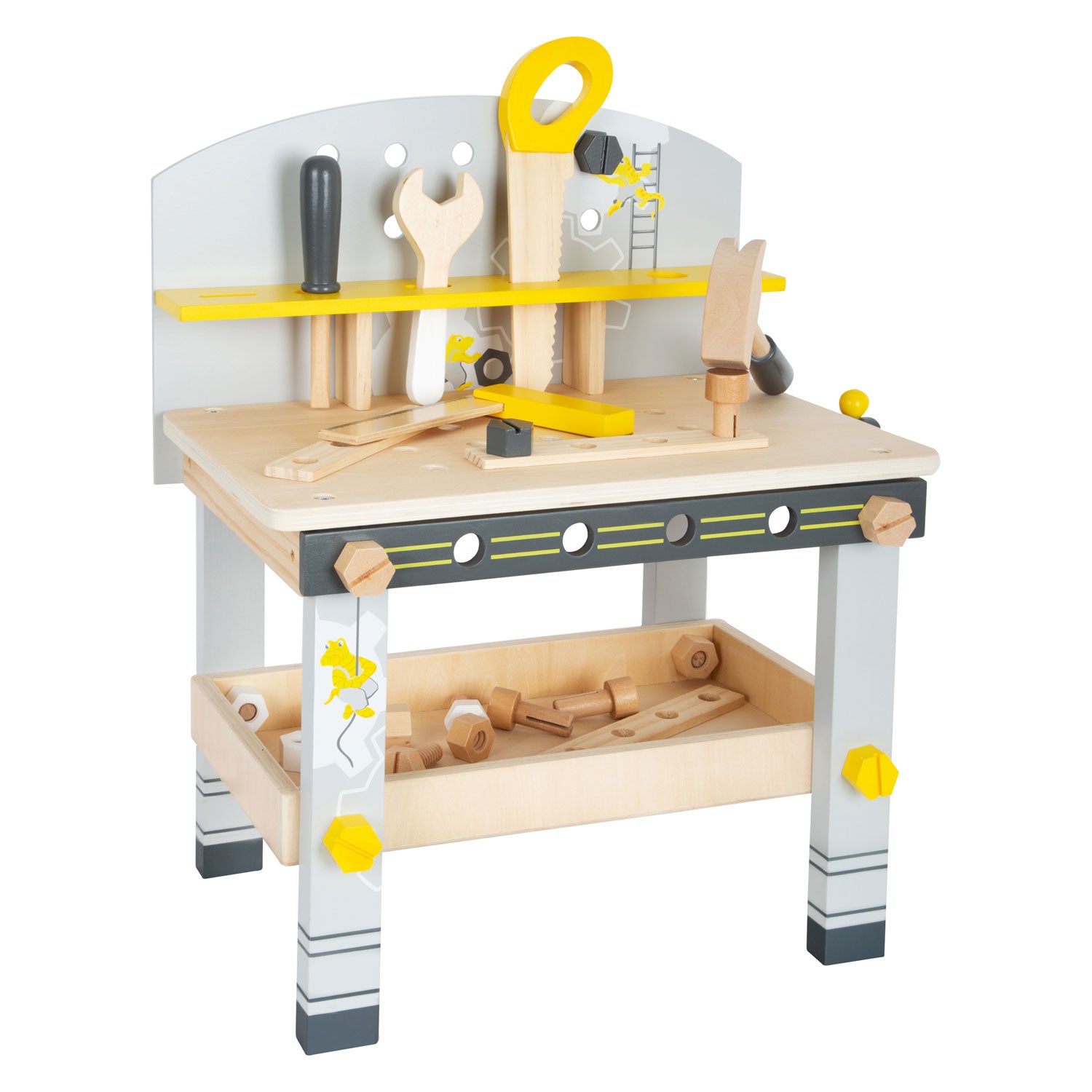 Small foot - houten werkbank compacte miniwob, 34dlg.