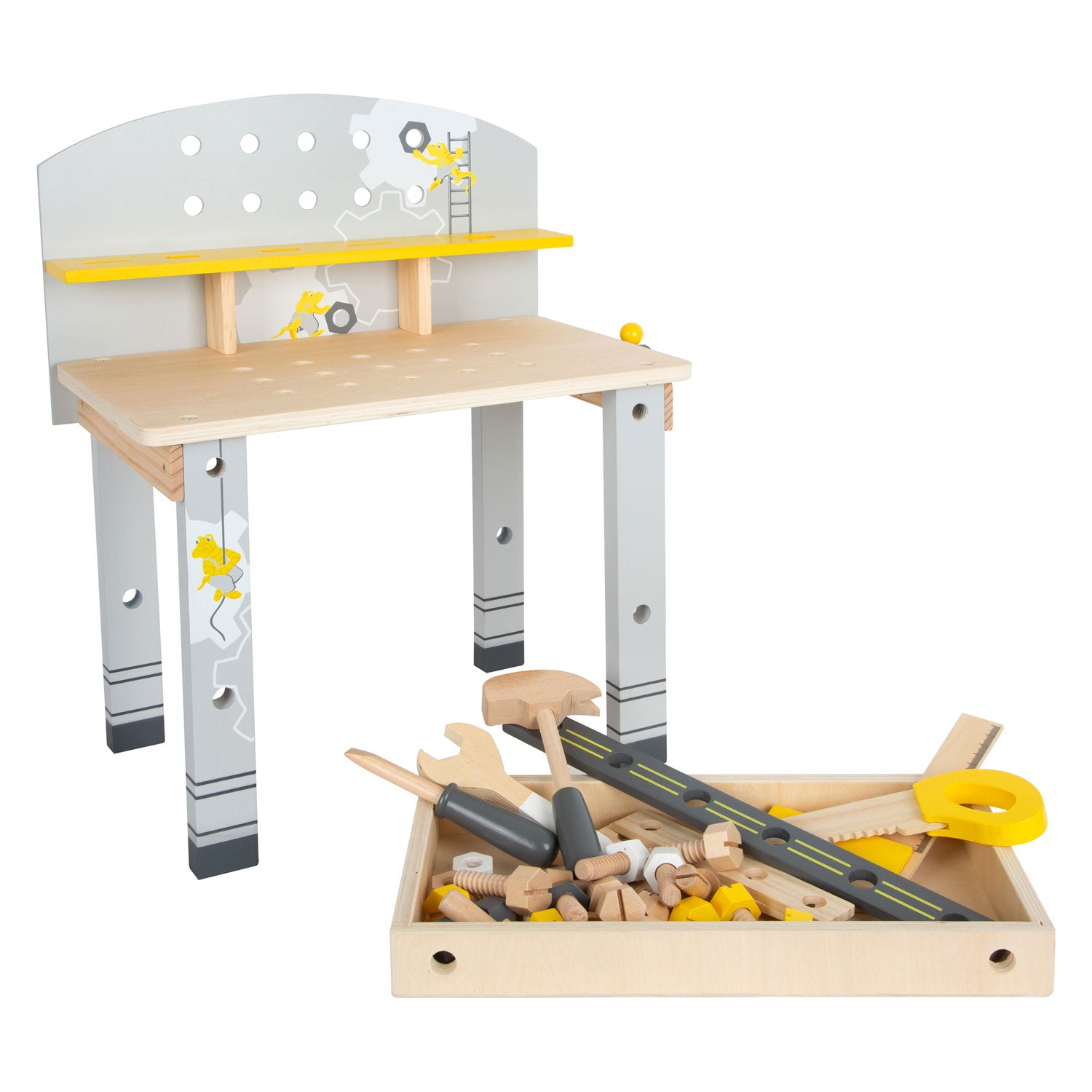 Small foot - houten werkbank compacte miniwob, 34dlg.