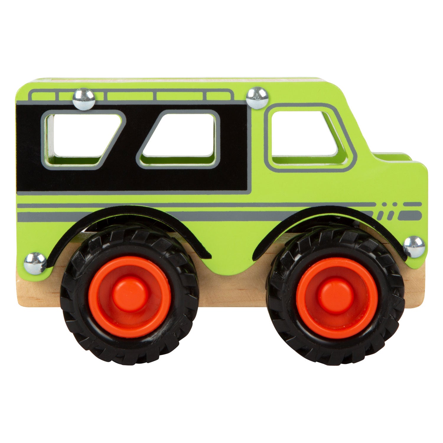 Small foot - wooden off-road jeep green