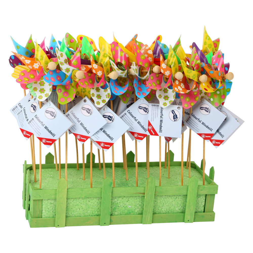 Small foot - Wooden windmill flowers 28cm, 24 pcs.