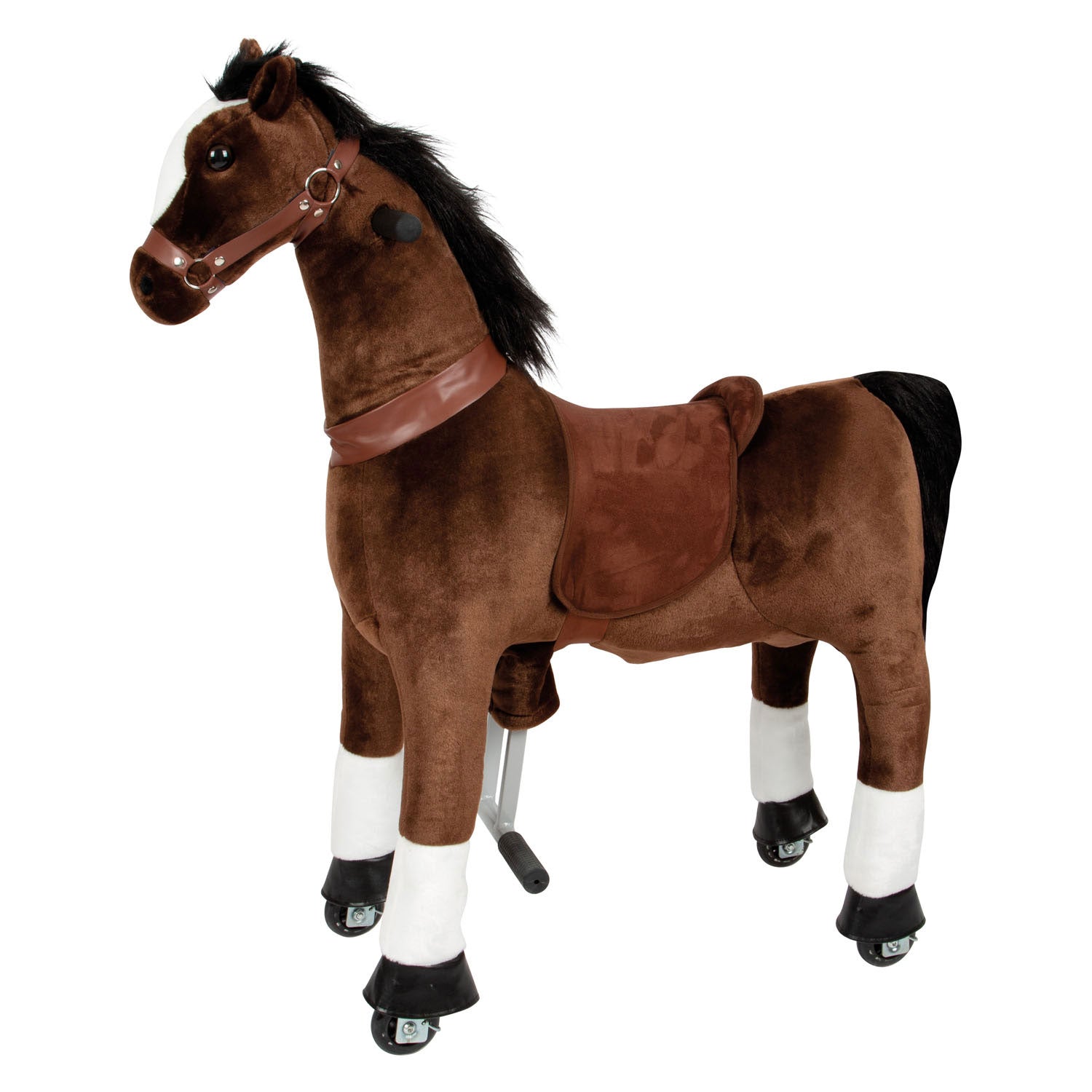 Kleine voet - hobbelpaard op wielen bruin