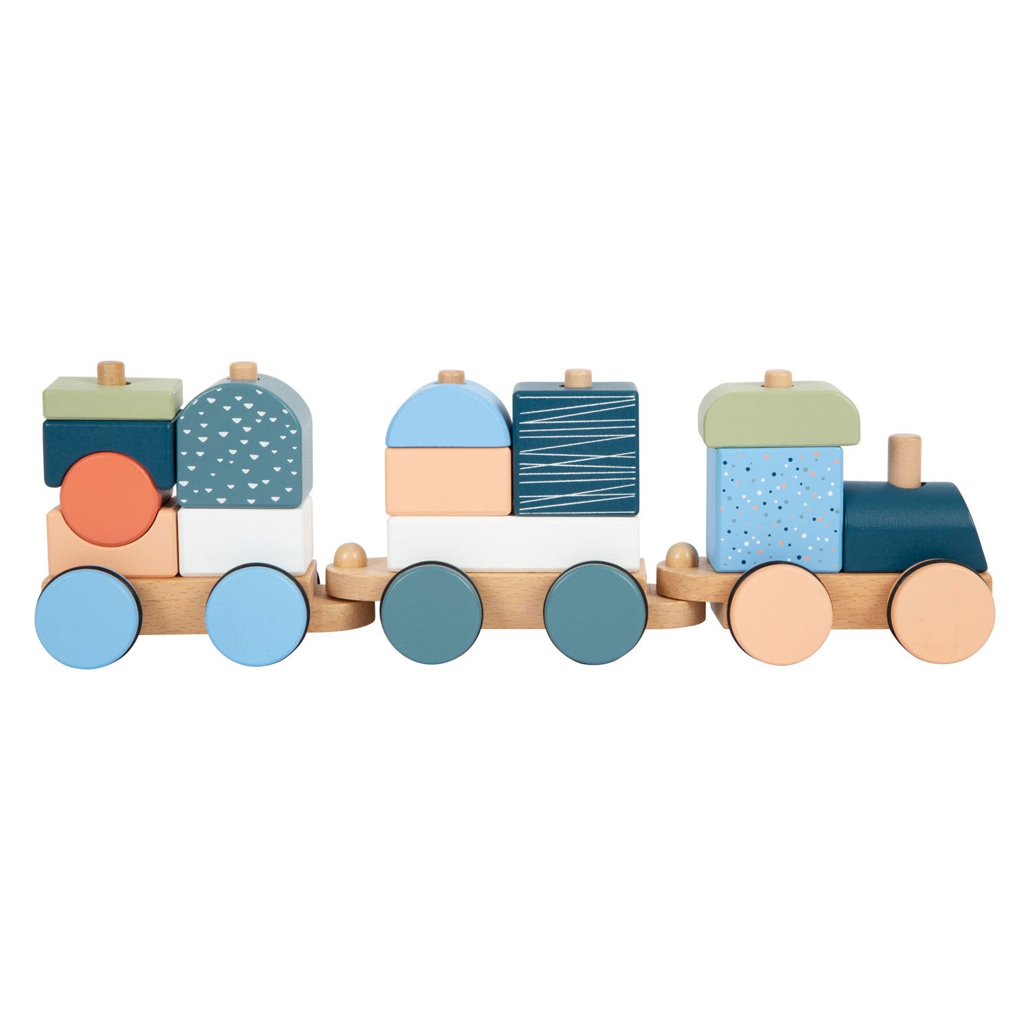Small foot - houten stapelblokkentrein arctic, 16dlg.