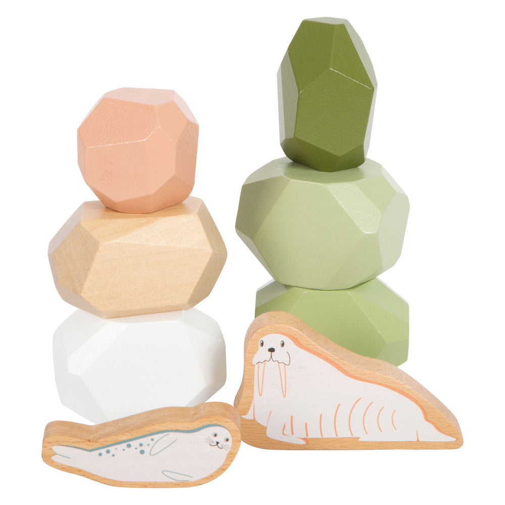 Small foot - wooden balance stones arctic, 11 pieces.