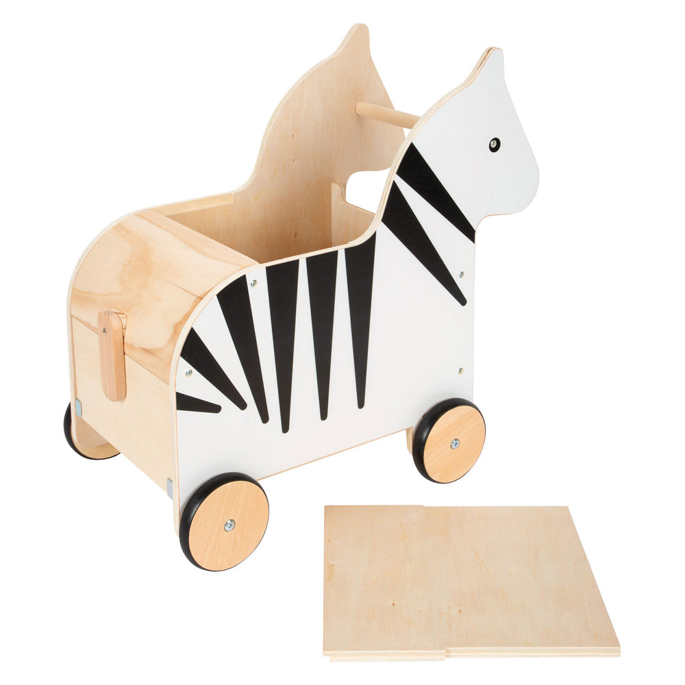 Small foot - wooden toy box and pull-along zebra wildlife