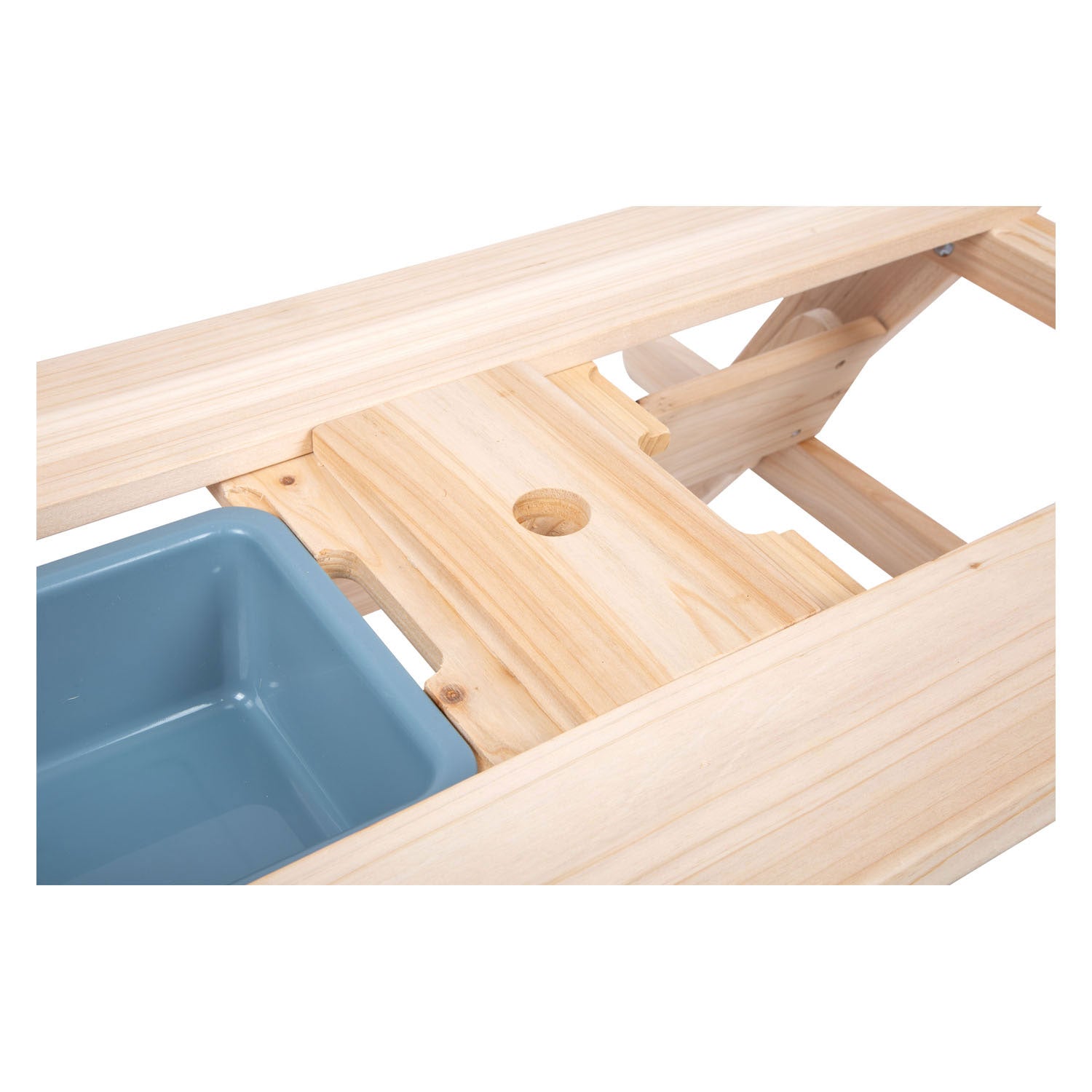 Pic kleine voet - houten knick- en moddertafel