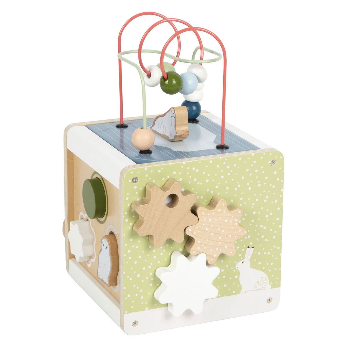 Small foot - Wooden motor activity cube arctic