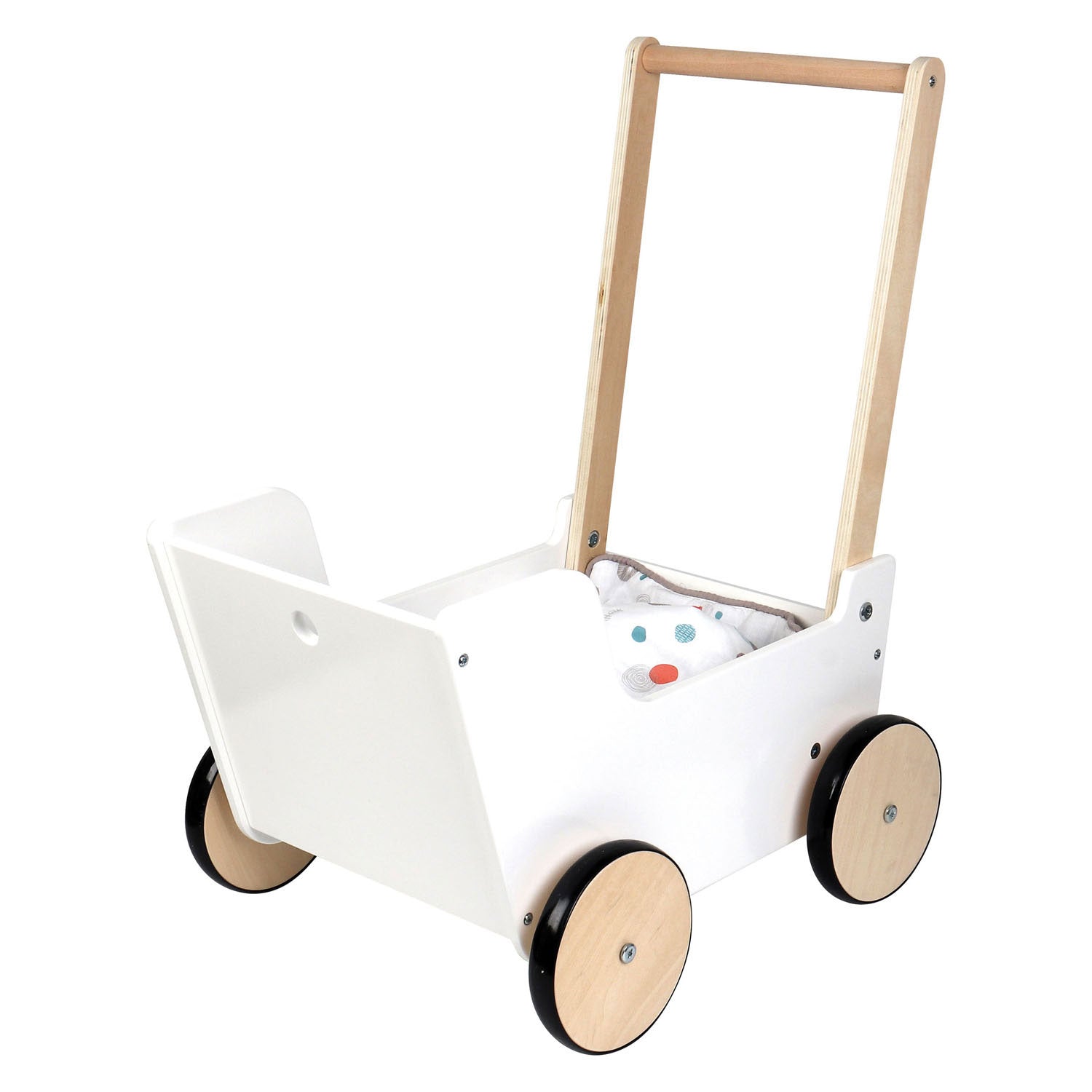 Small foot - houten duwpoppenwagen klein knoopje