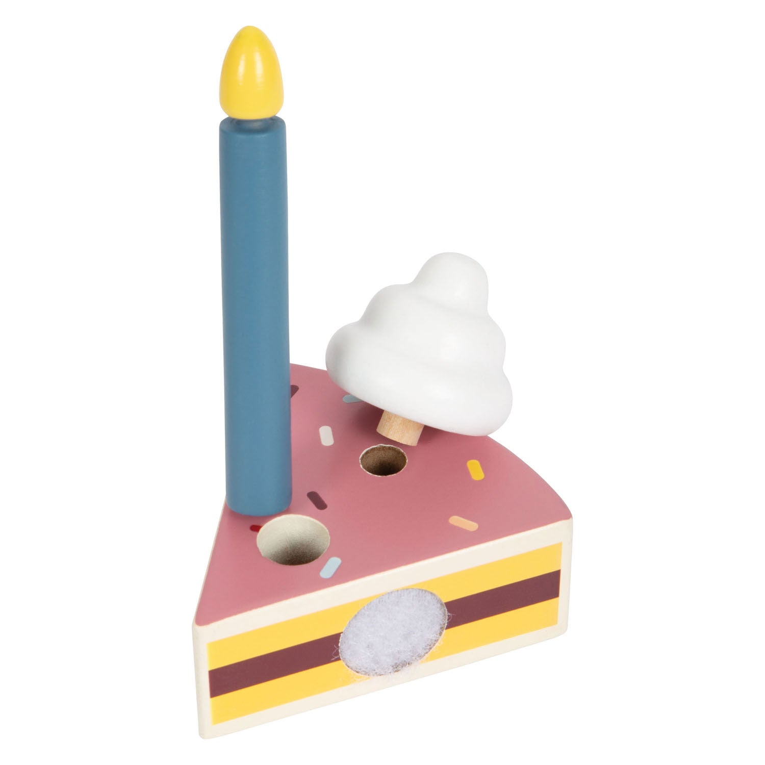 Kleine voet - houten snijbare verjaardagstaart, 18dlg.
