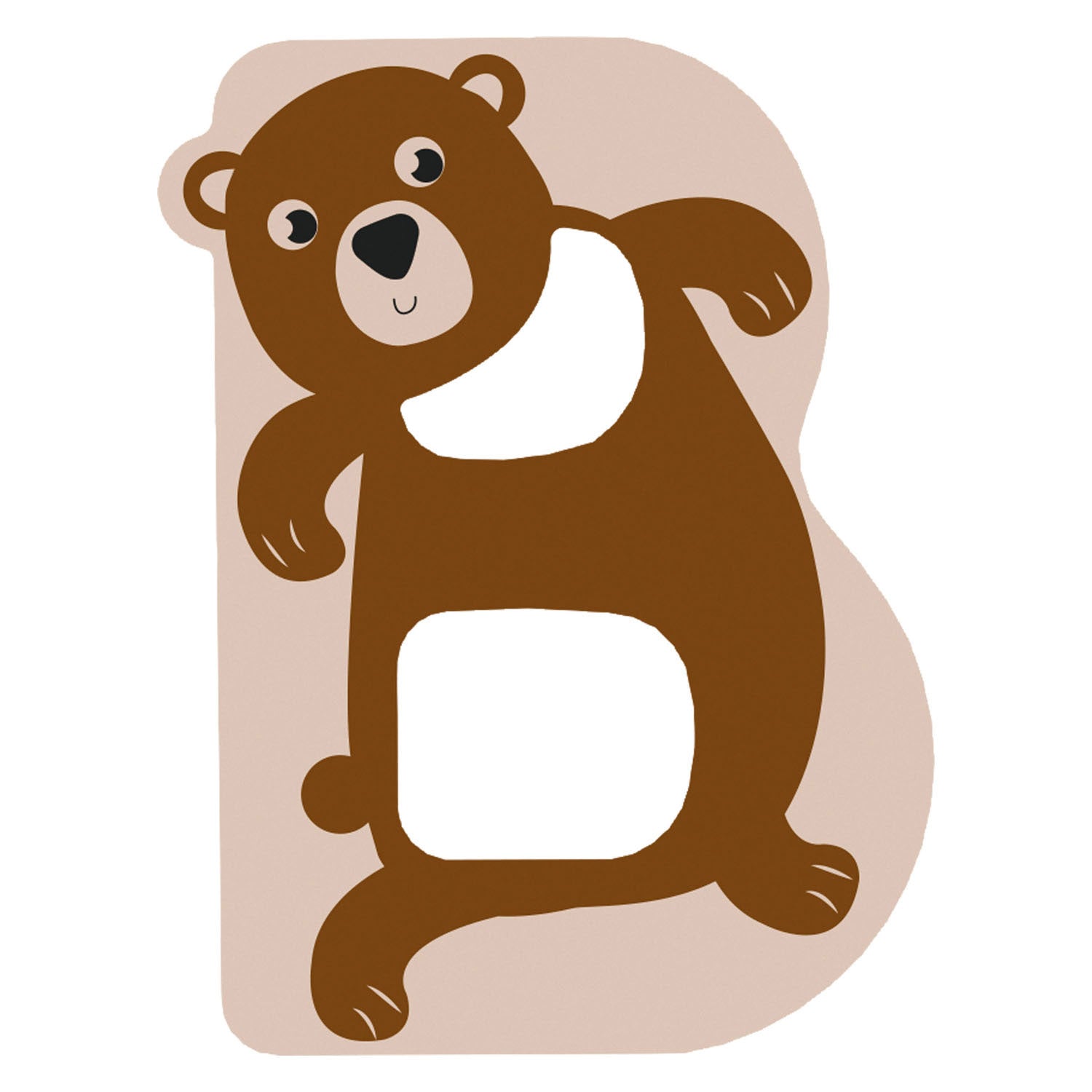 Kleine voet - houten dieren kinderletter - b