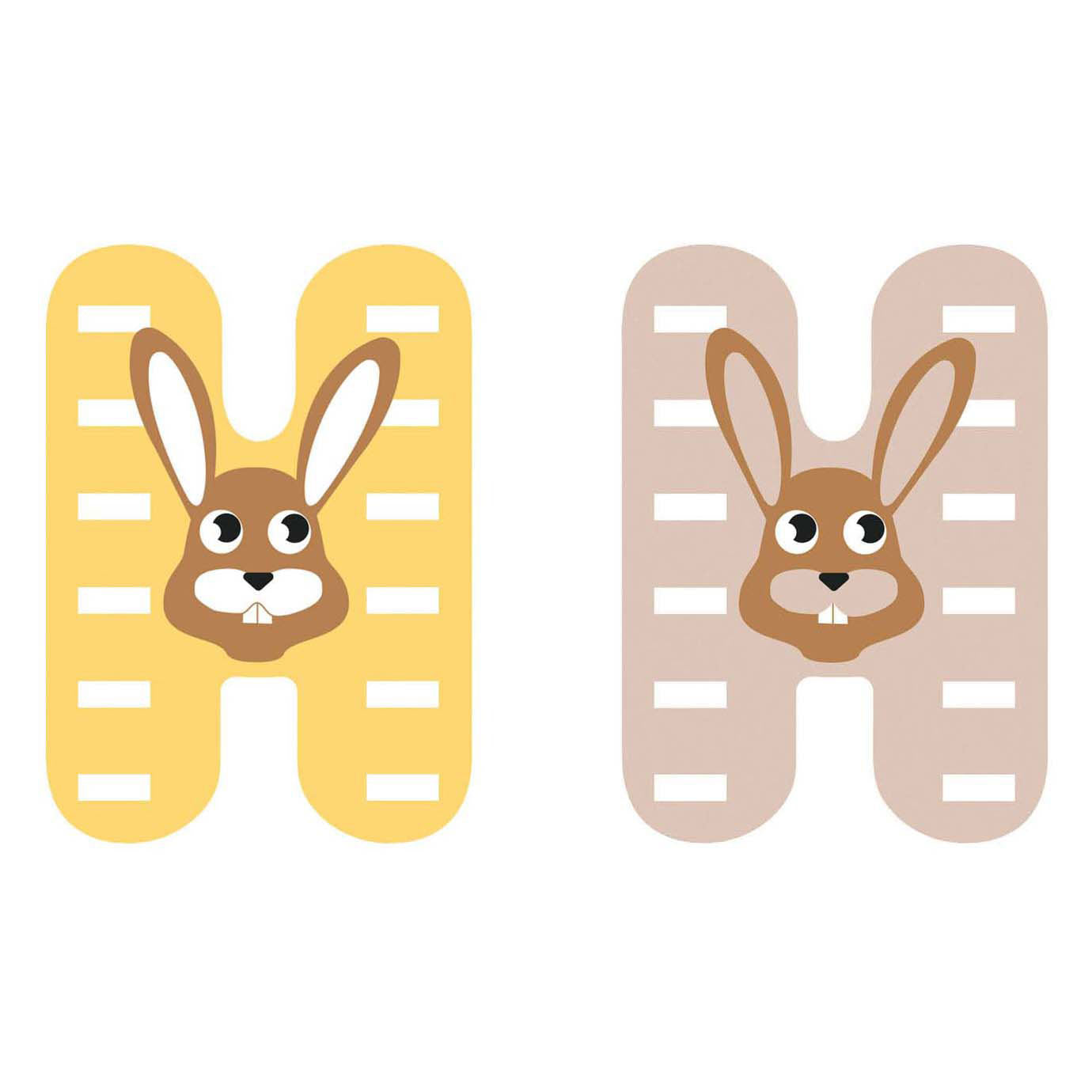 Kleine voet - houten dieren kinderletter - h