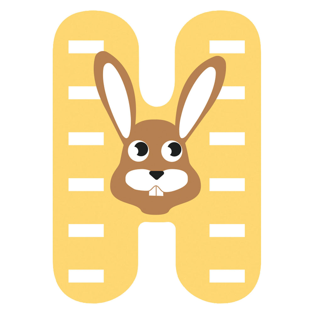 Kleine voet - houten dieren kinderletter - h