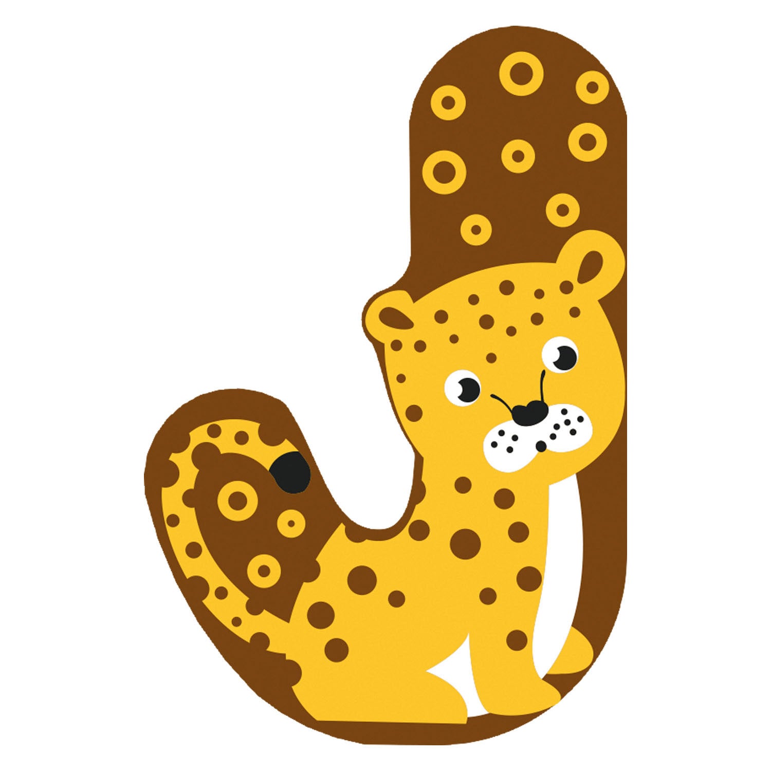 Kleine voet - houten dieren kinderletter - j