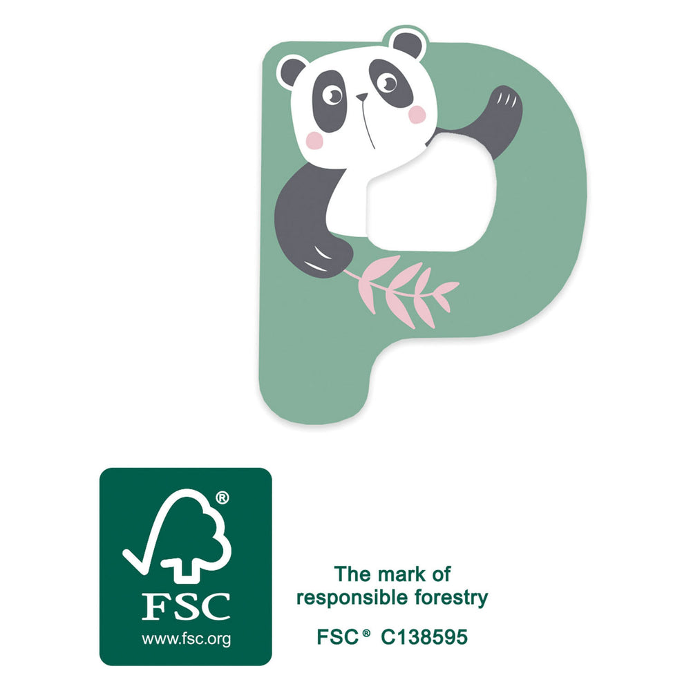 Kleine voet - houten dieren kinderletter - p