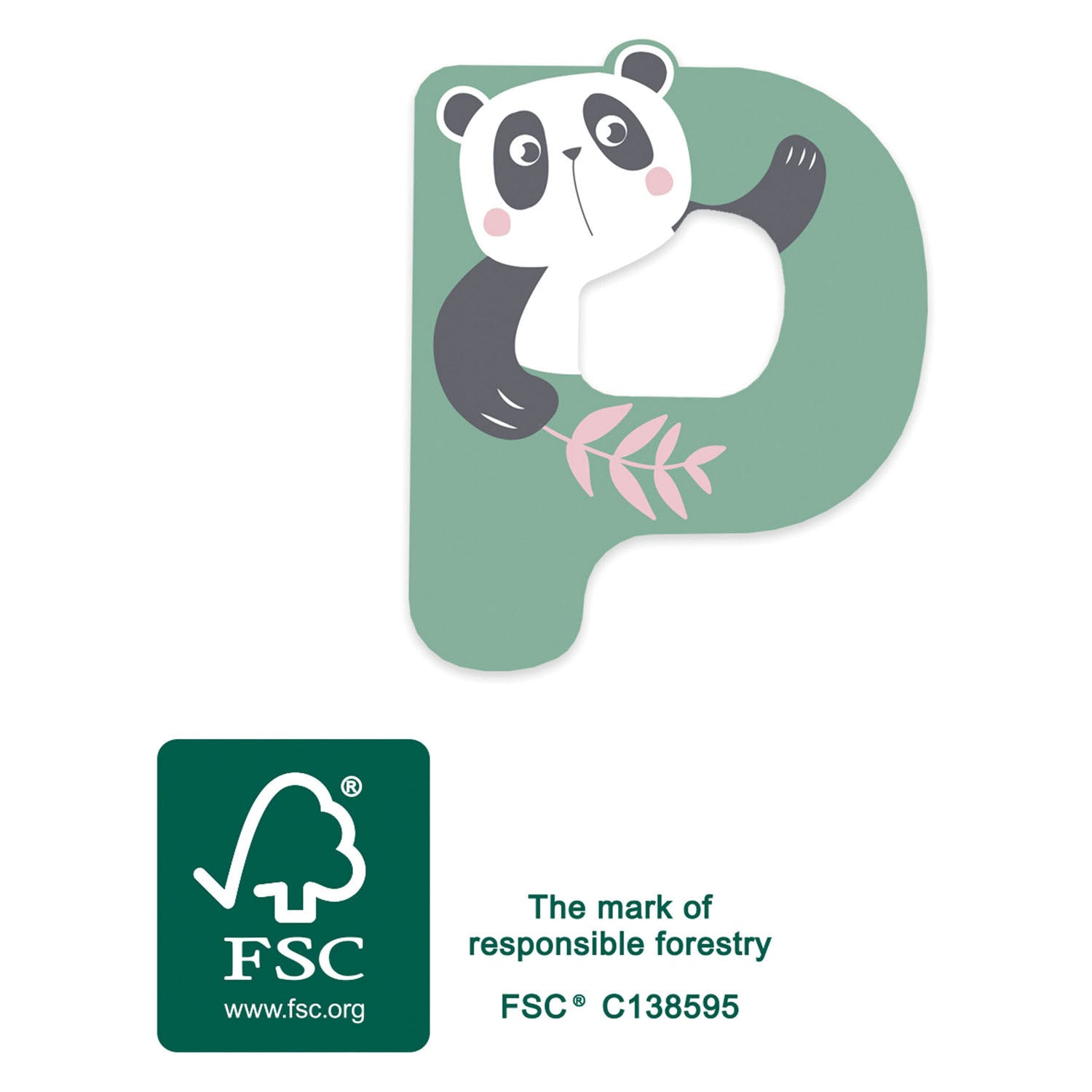 Kleine voet - houten dieren kinderletter - p