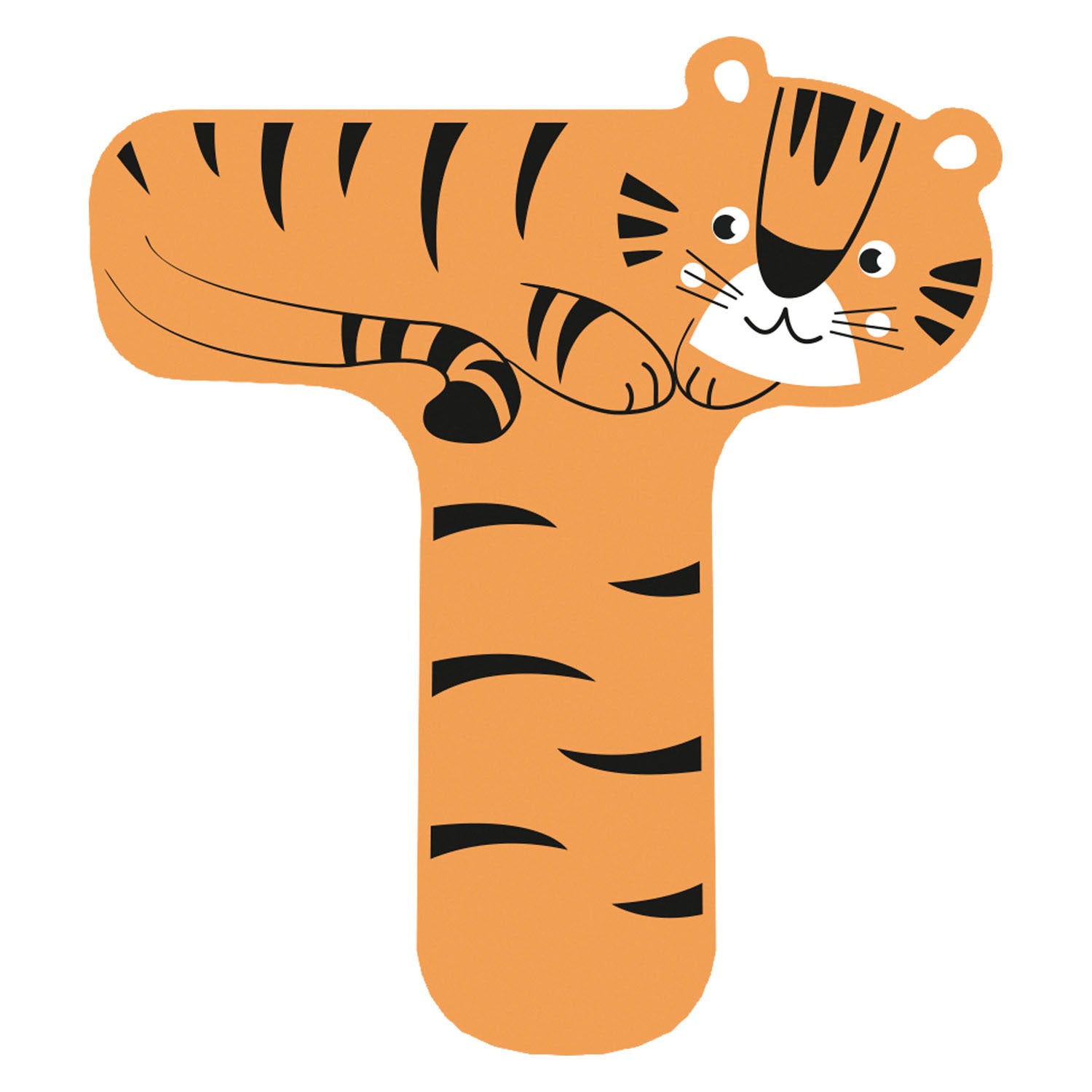 Kleine voet - houten dieren kinderletter - t