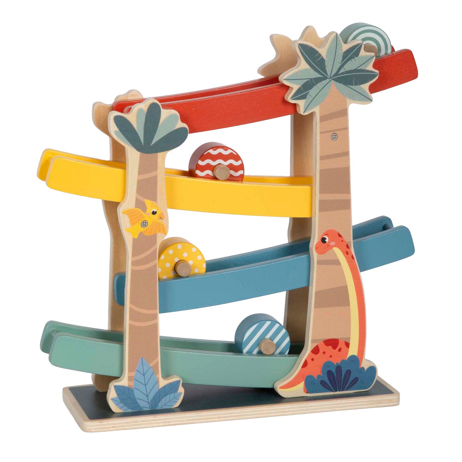 Kleine voet - houten knikkerbaan dino
