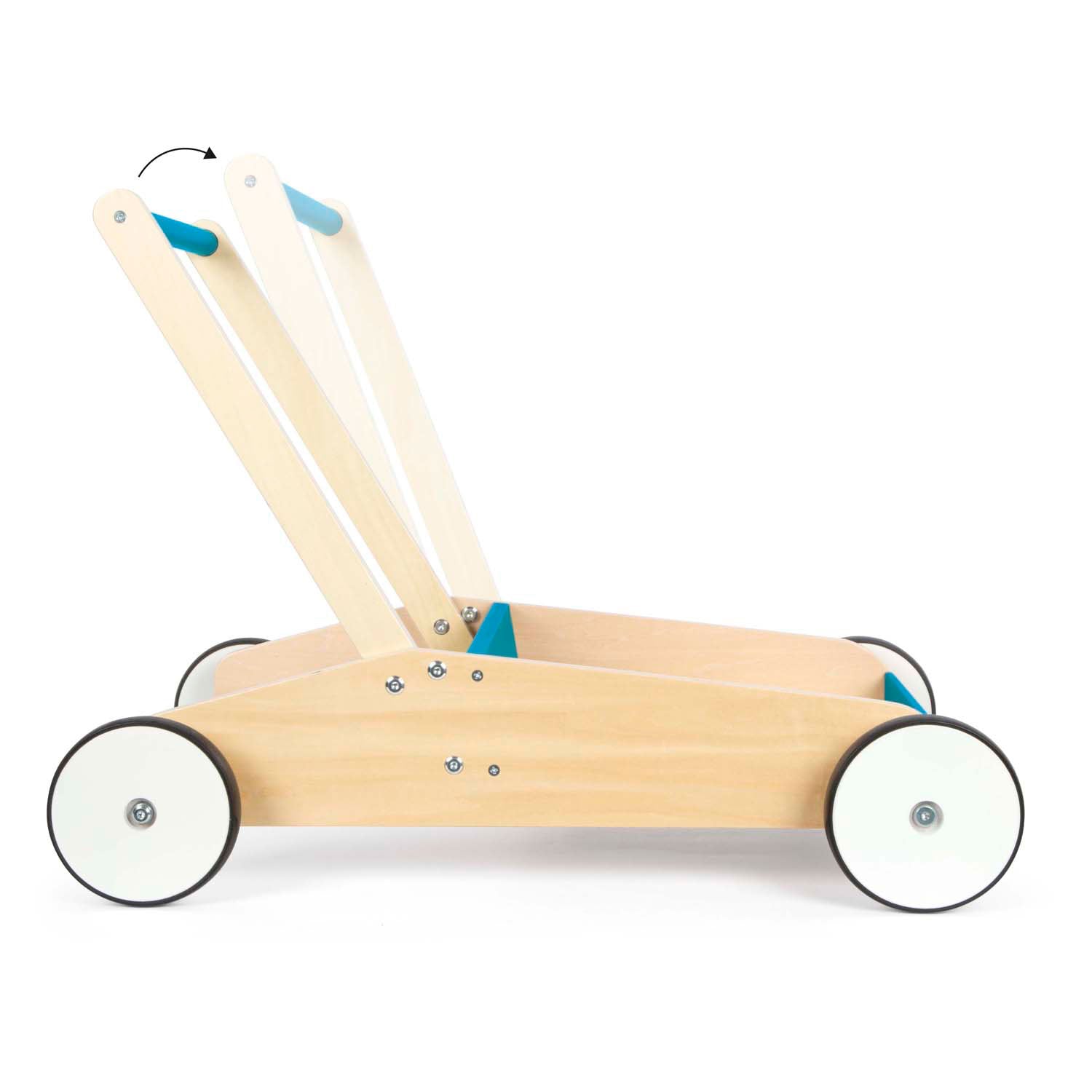 Small foot - houten loopwagen benzine blauw