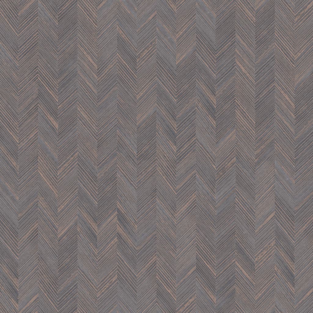 DUTCH WALLCOVERINGS DUTCH WALLCOVERINGS Behang Visgraat bruin en goudkleurig